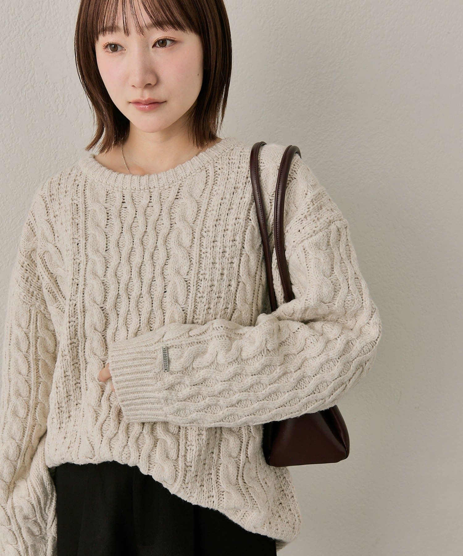 mline(エムライン) [mline]ビッグケーブルニット