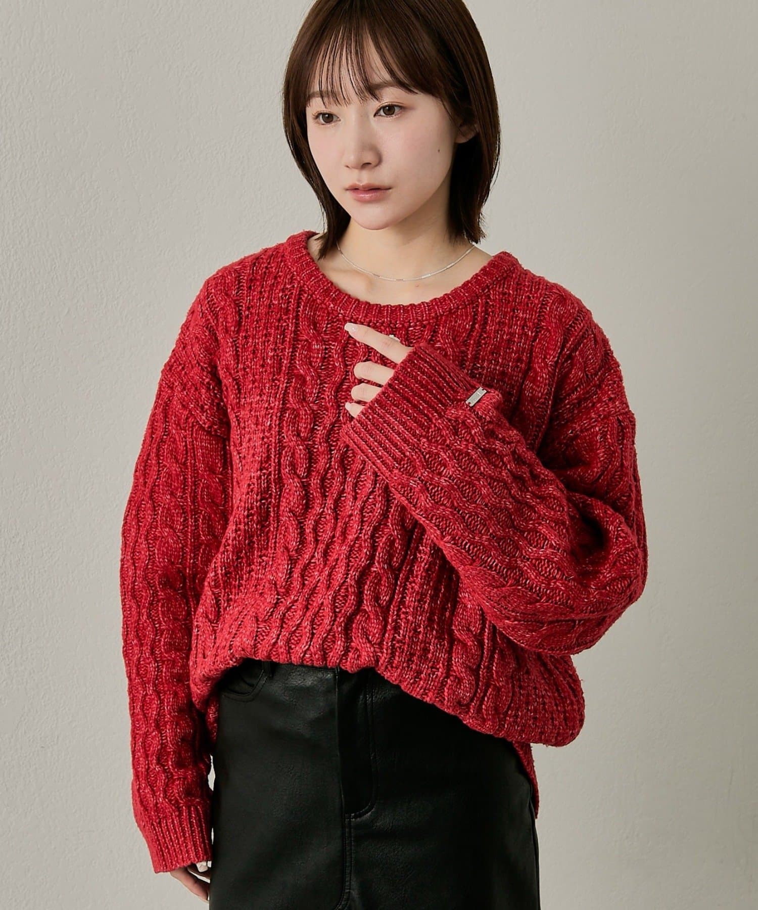 mline(エムライン) [mline]ビッグケーブルニット