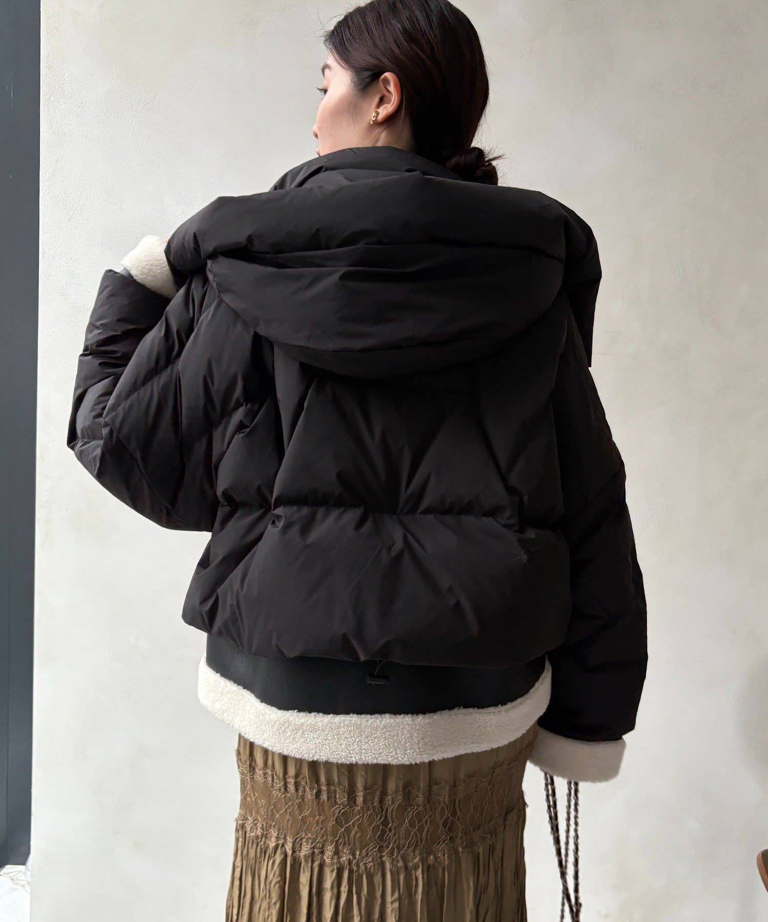 DOUDOU(ドゥドゥ) 【WEB限定】フェイクムートン切替ダウン