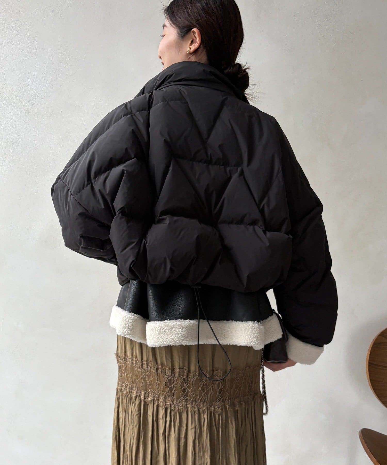 DOUDOU(ドゥドゥ) 【WEB限定】フェイクムートン切替ダウン