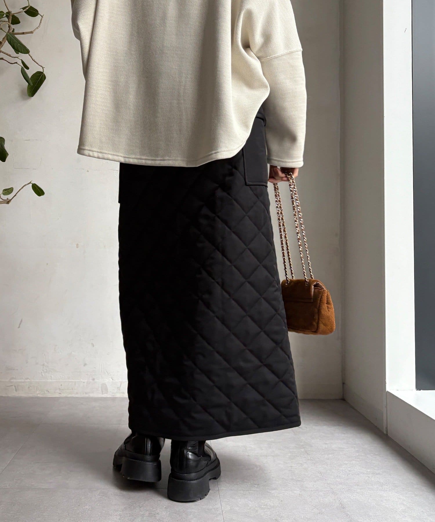 DOUDOU(ドゥドゥ) 【WEB限定】キルト切替スカート