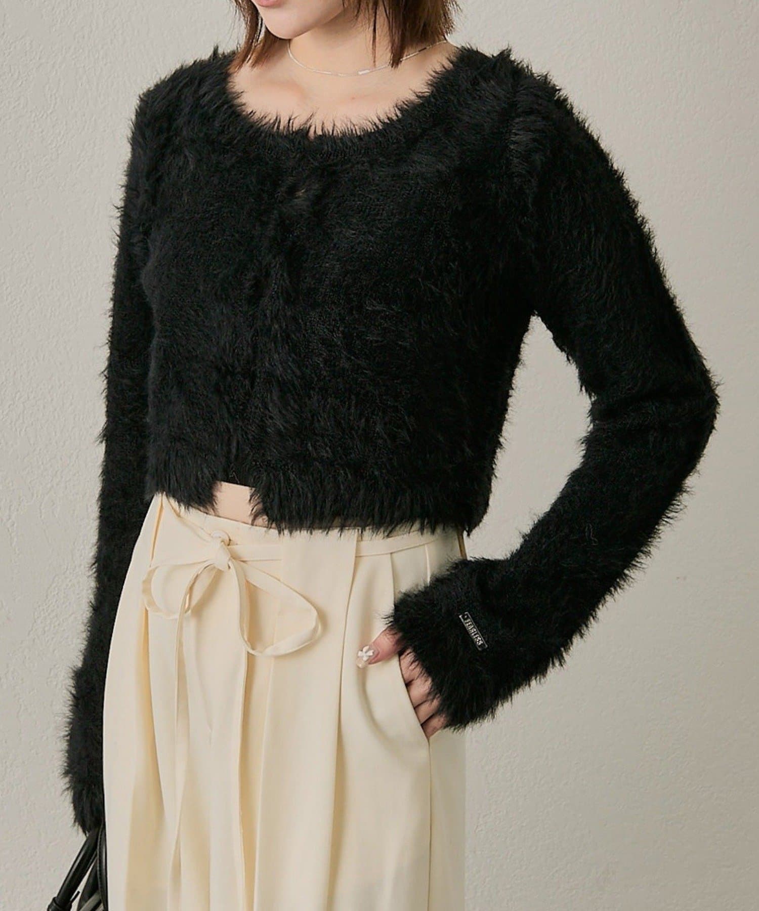 mline(エムライン) [mline]シャギーショート カーディガン