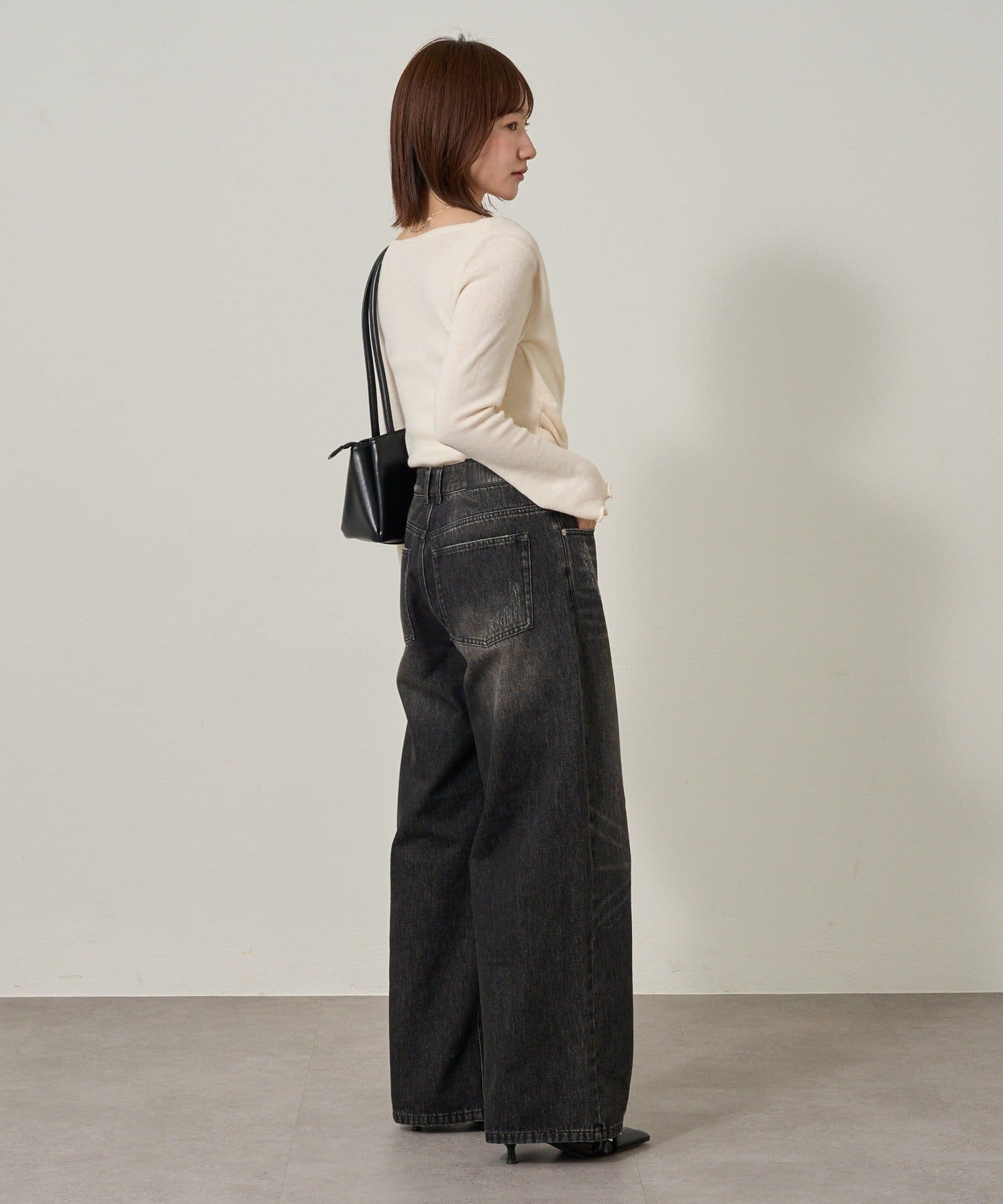 mline(エムライン) [mline]クラッシュワイドデニム