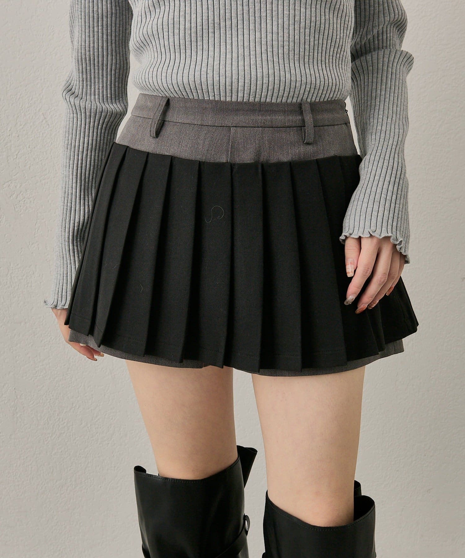 mline(エムライン) [mline]プリーツデザイン スカート