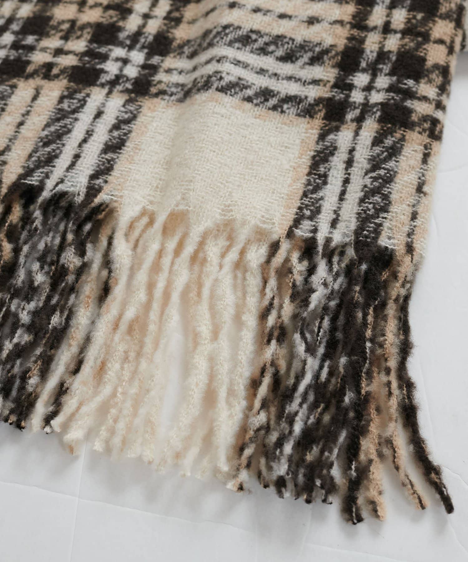 DISCOAT(ディスコート) 【ユニセックス】ループヤーン縮絨チェックマフラー