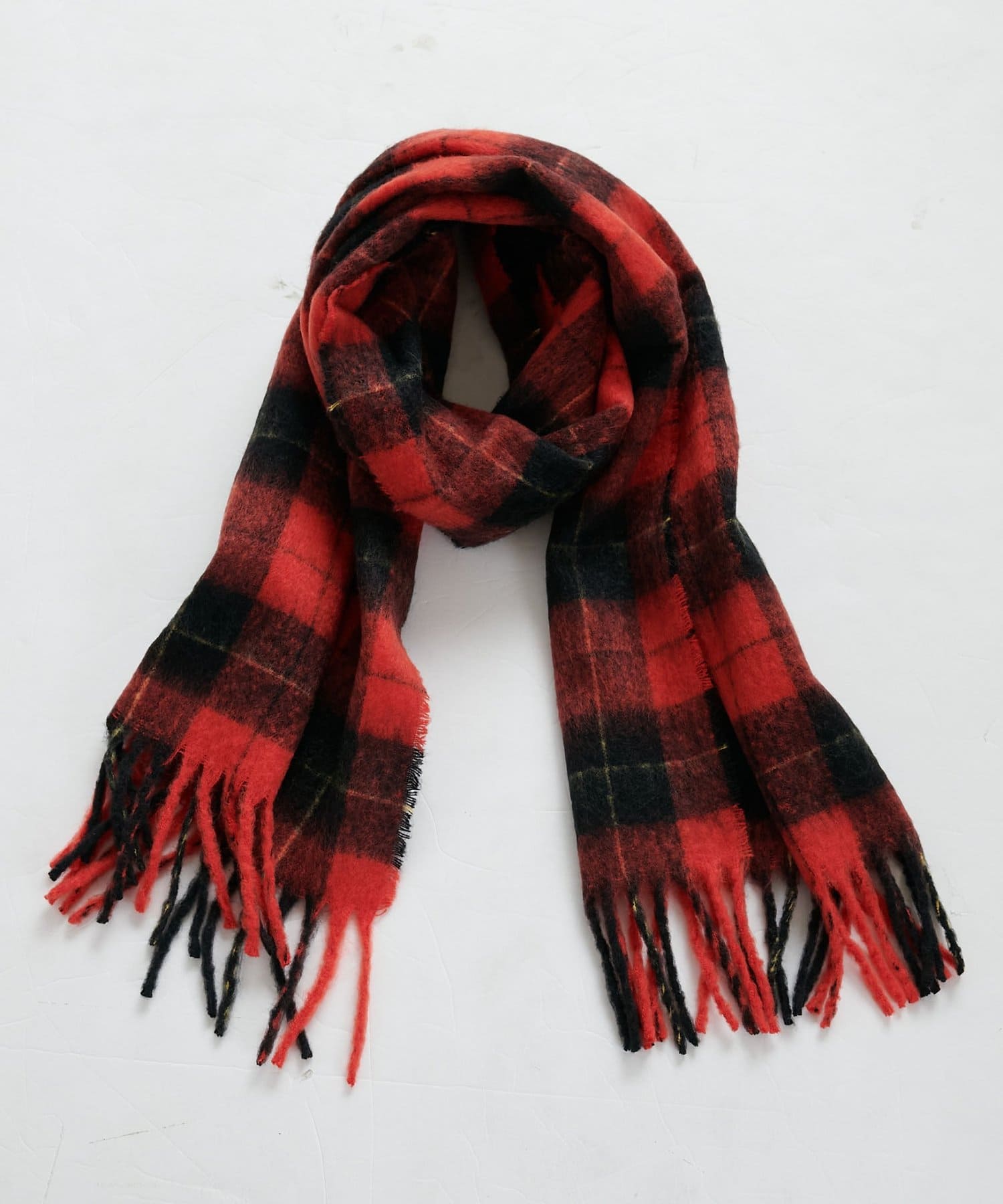 DISCOAT(ディスコート) 【ユニセックス】リング糸ボリュームチェックマフラー