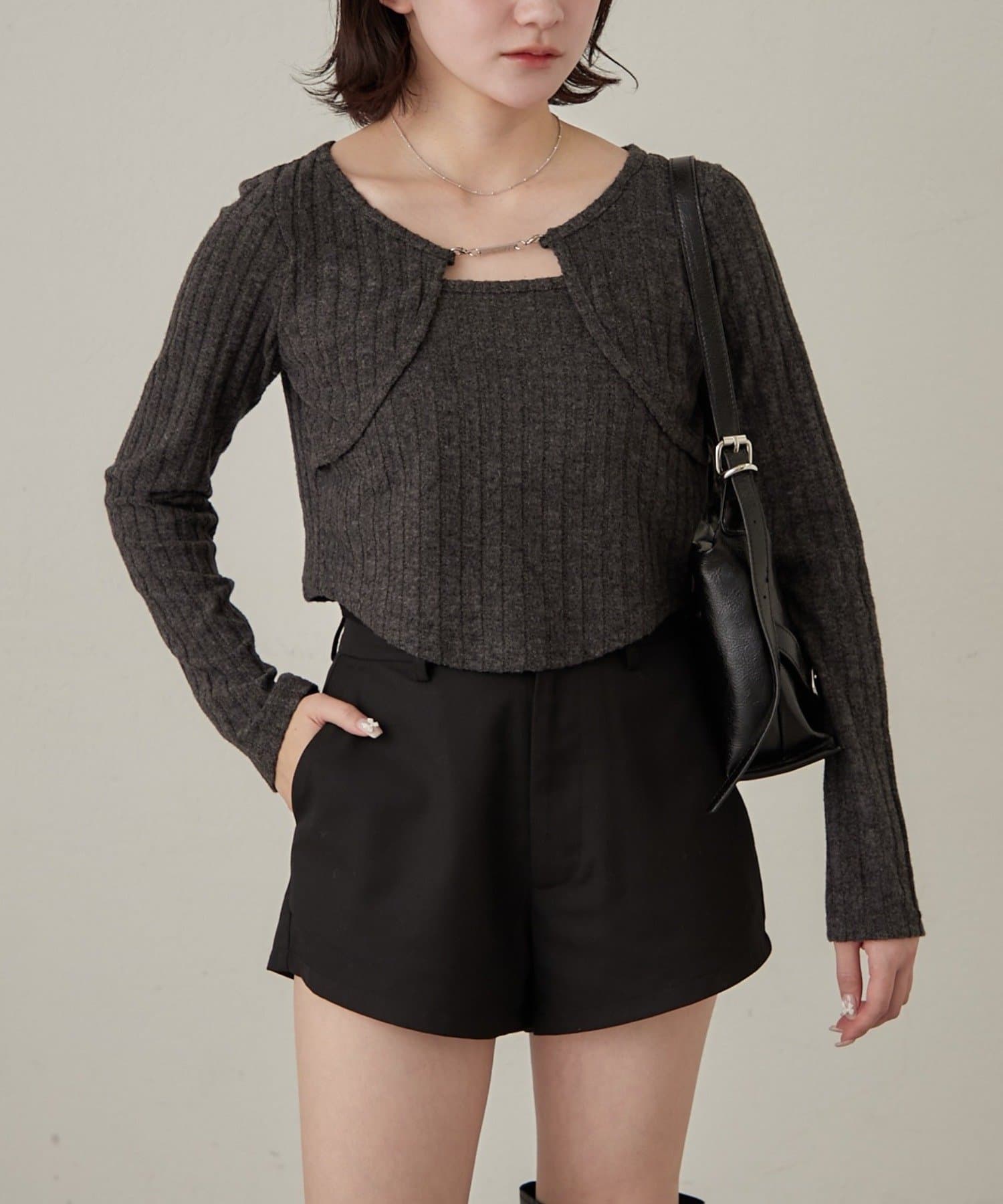 mline(エムライン) [mline]ロゴレイヤー ニットソー