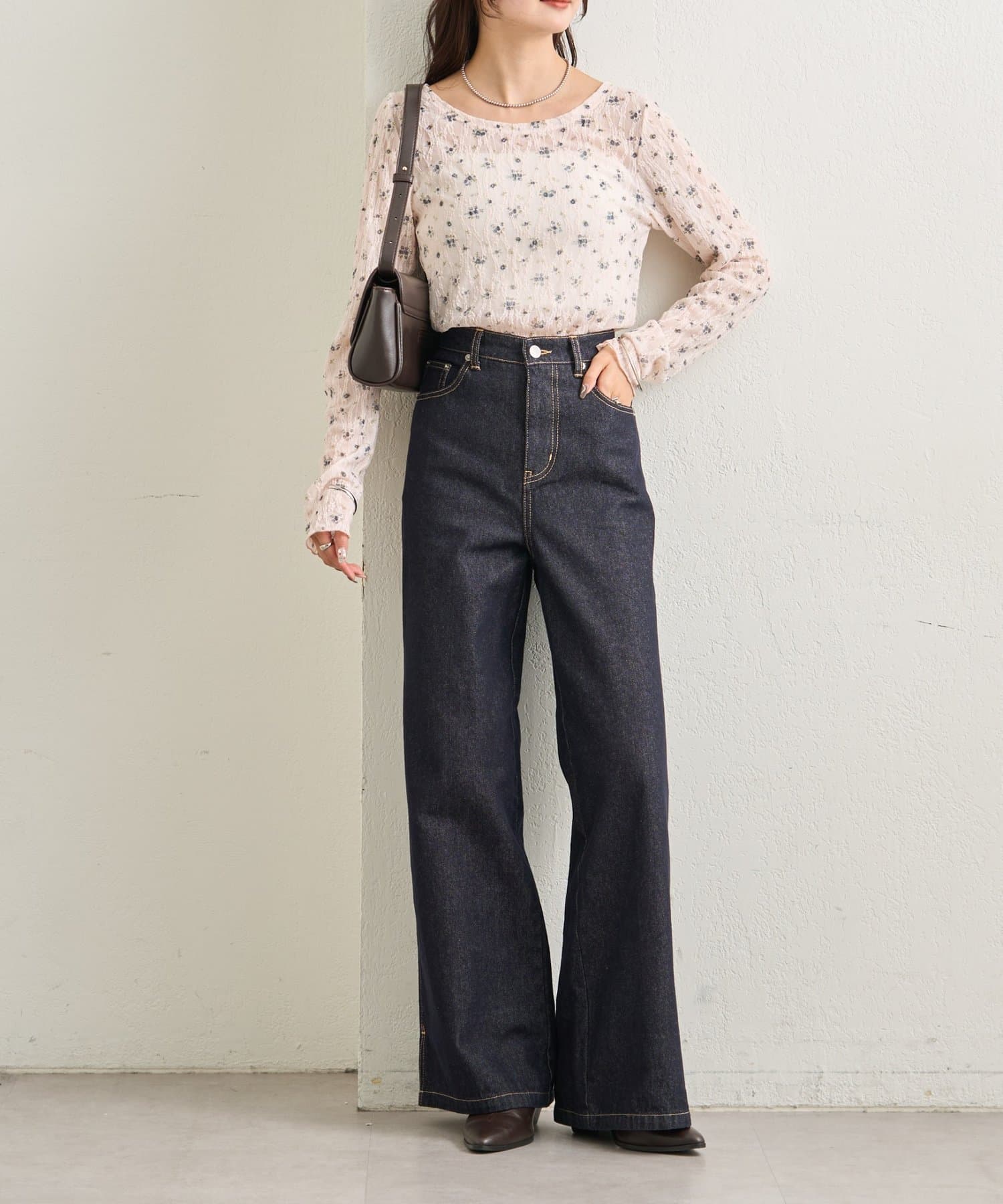 mystic(ミスティック) レース花柄シアーロンT