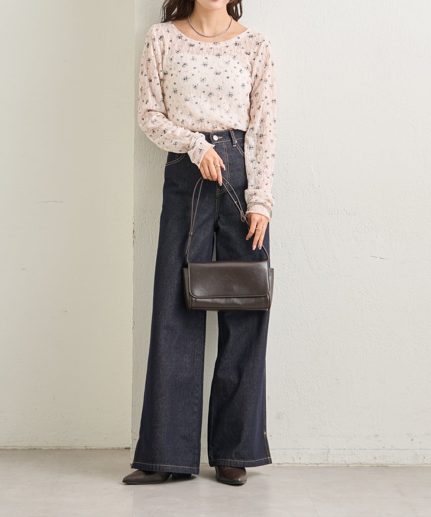 mystic(ミスティック) レース花柄シアーロンT