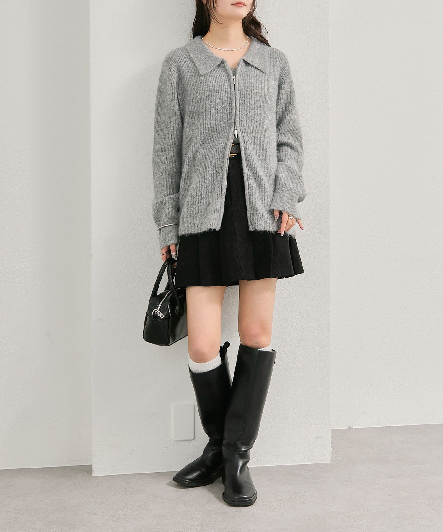 mystic(ミスティック) ベルト付きコーデュロイミニスカート