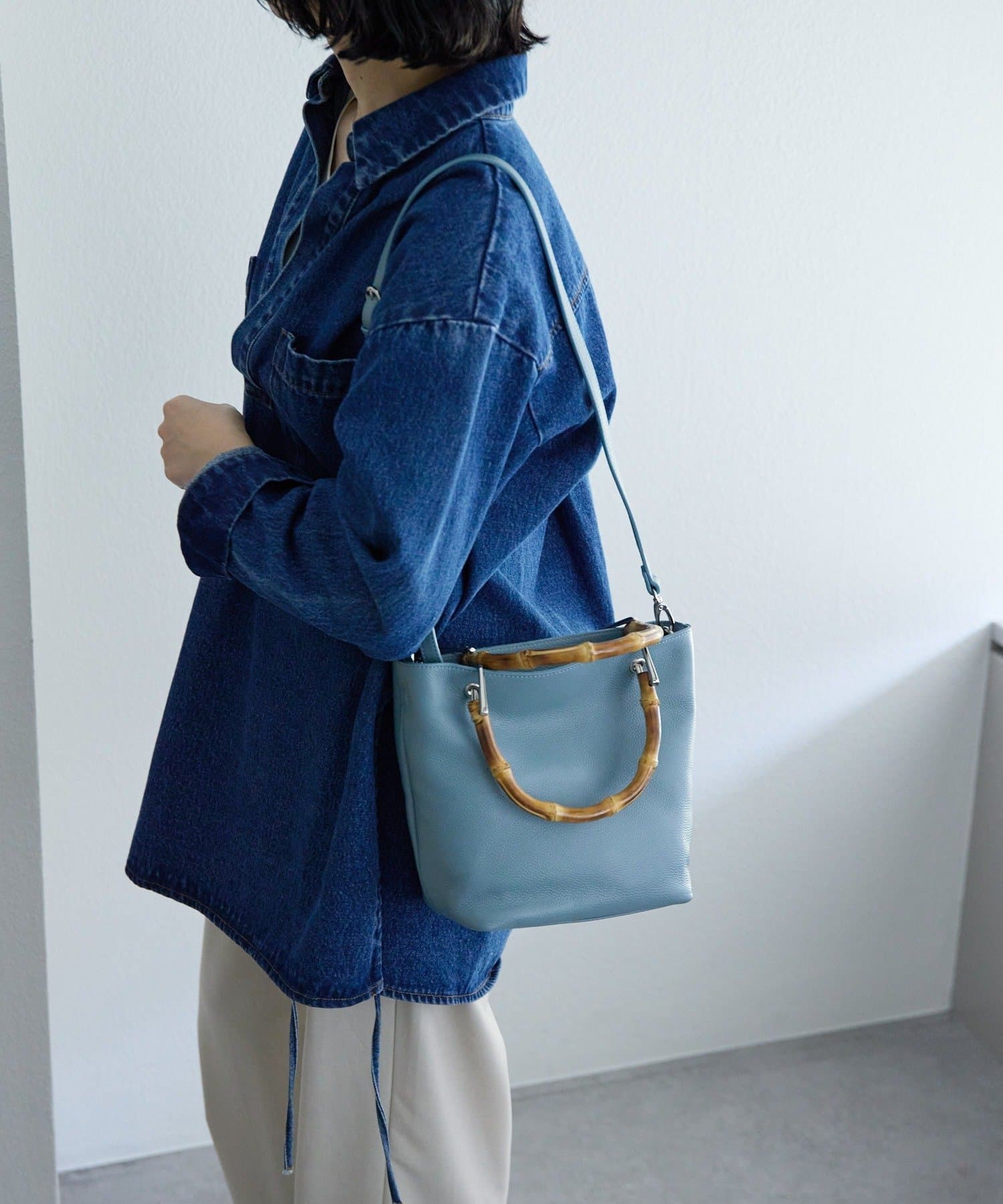 ear PAPILLONNER(イア パピヨネ) 《本革》バンブートートバッグS