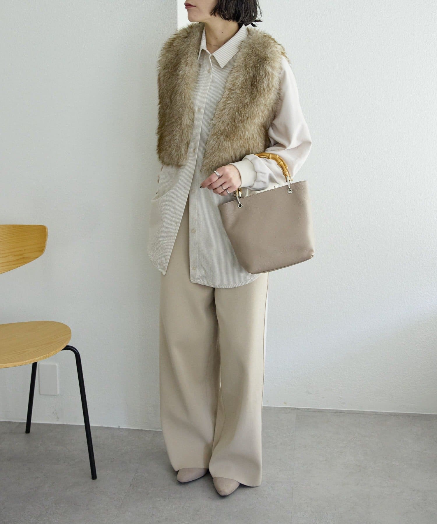 ear PAPILLONNER(イア パピヨネ) 《本革》バンブートートバッグS