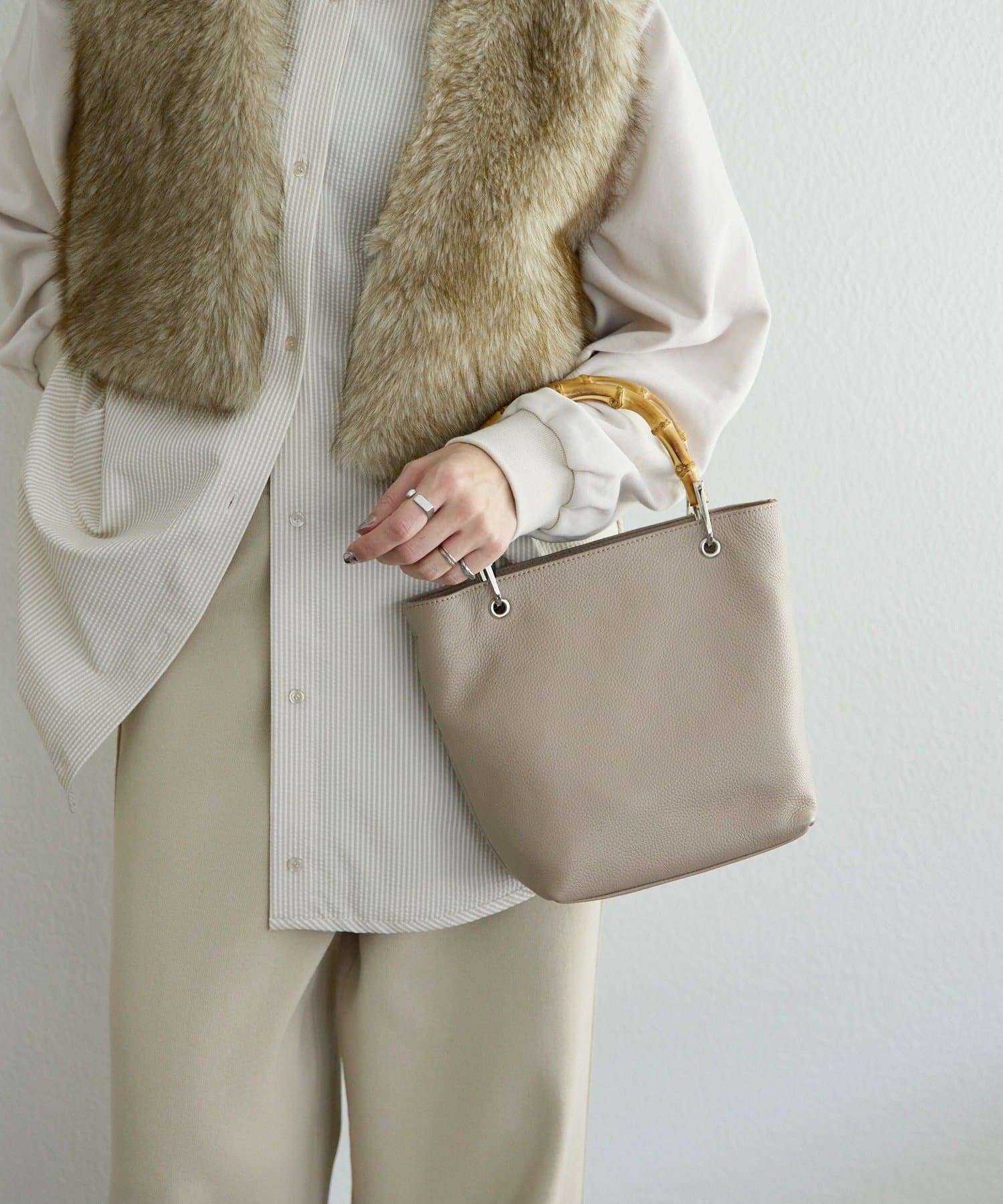 ear PAPILLONNER(イア パピヨネ) 《本革》バンブートートバッグS