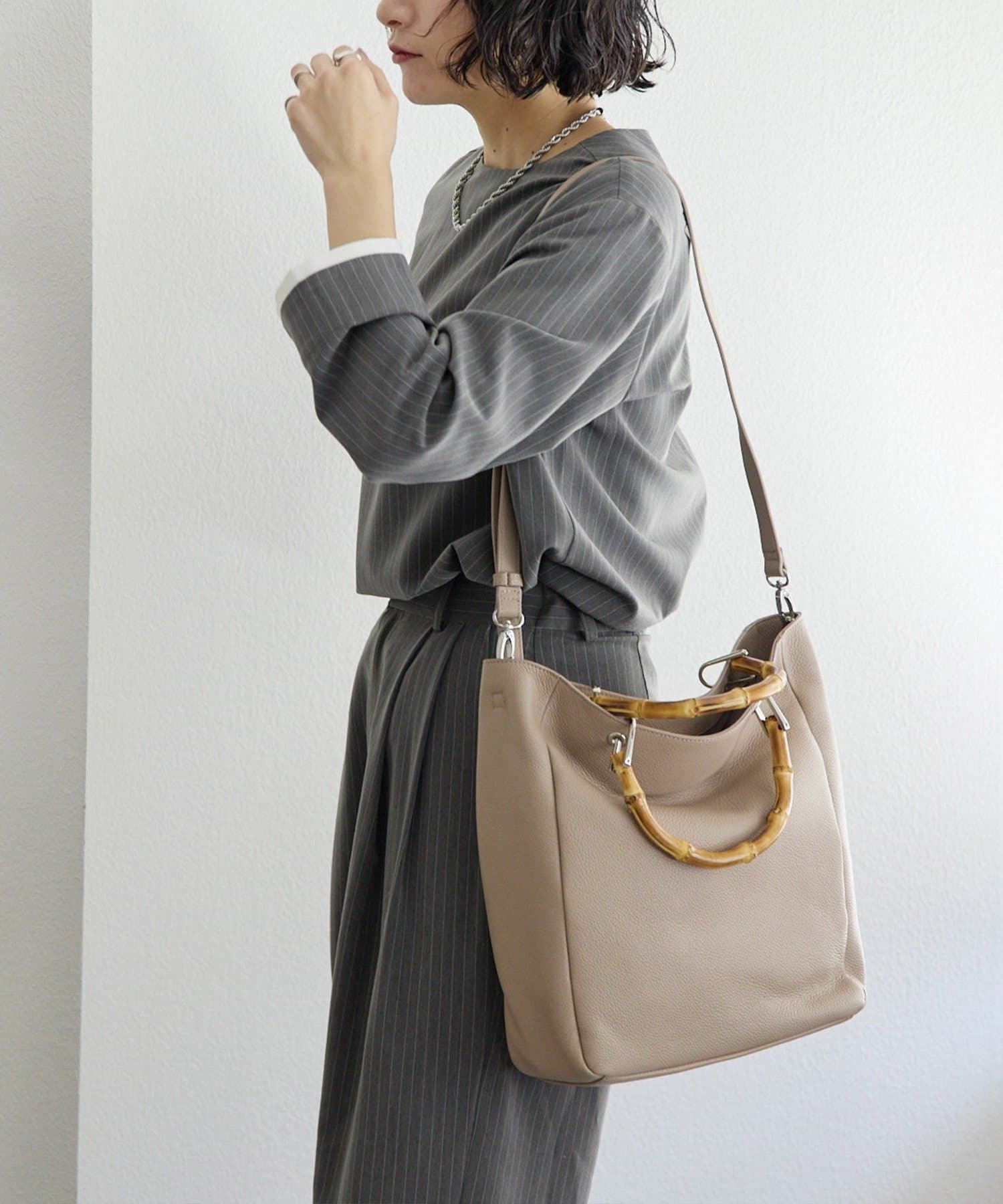 ear PAPILLONNER(イア パピヨネ) 《本革/A4サイズ対応》バンブートートバッグL