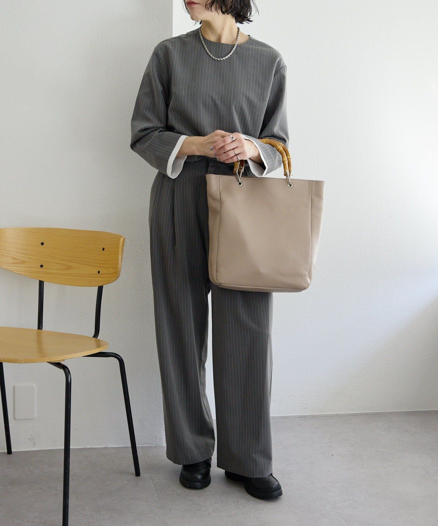 ear PAPILLONNER(イア パピヨネ) 《本革/A4サイズ対応》バンブートートバッグL