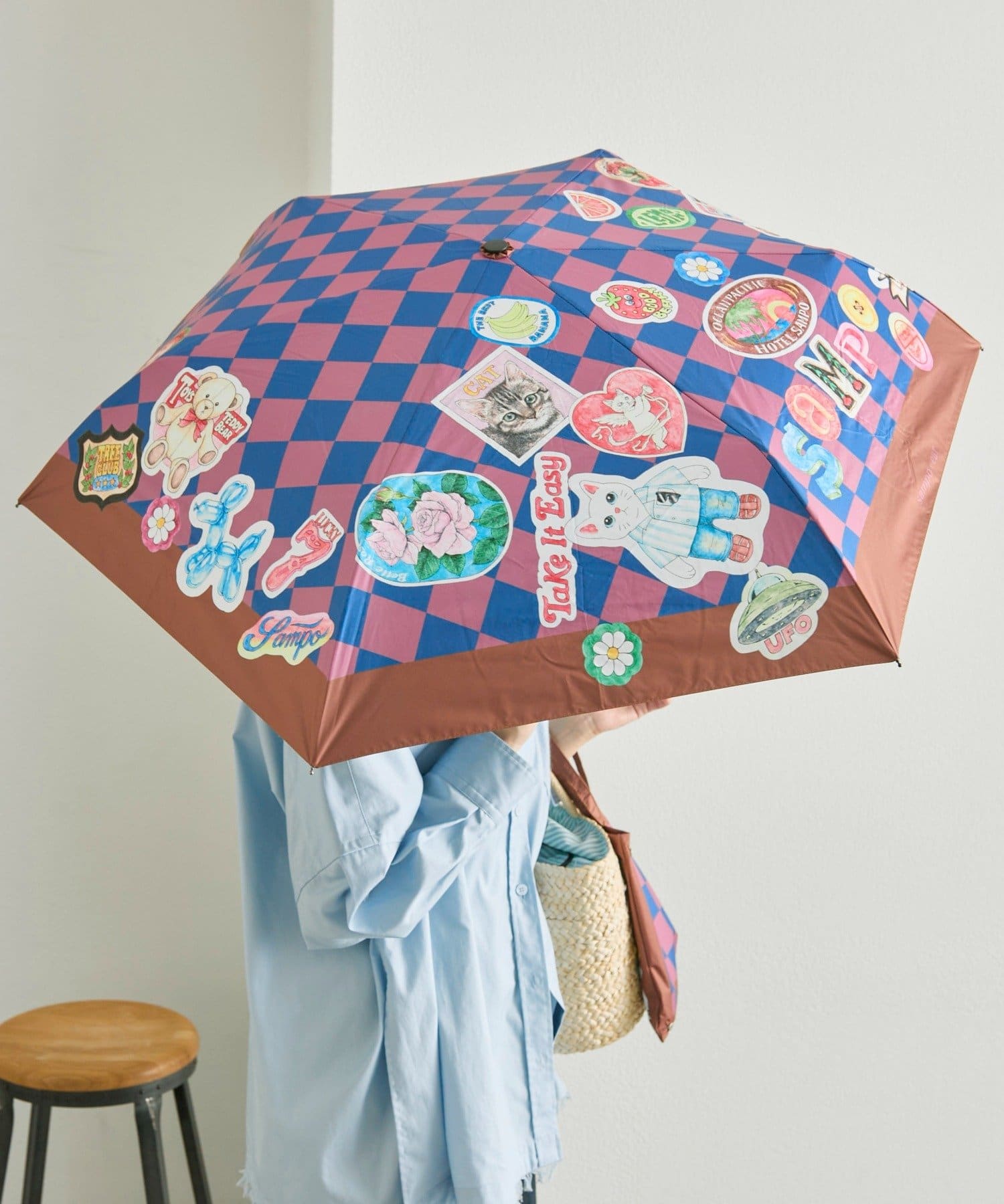 ear PAPILLONNER(イア パピヨネ) 【sampo×earコラボ】晴雨兼用折りたたみ傘《遮光＆紫外線カット率99％/遮熱効果あり》