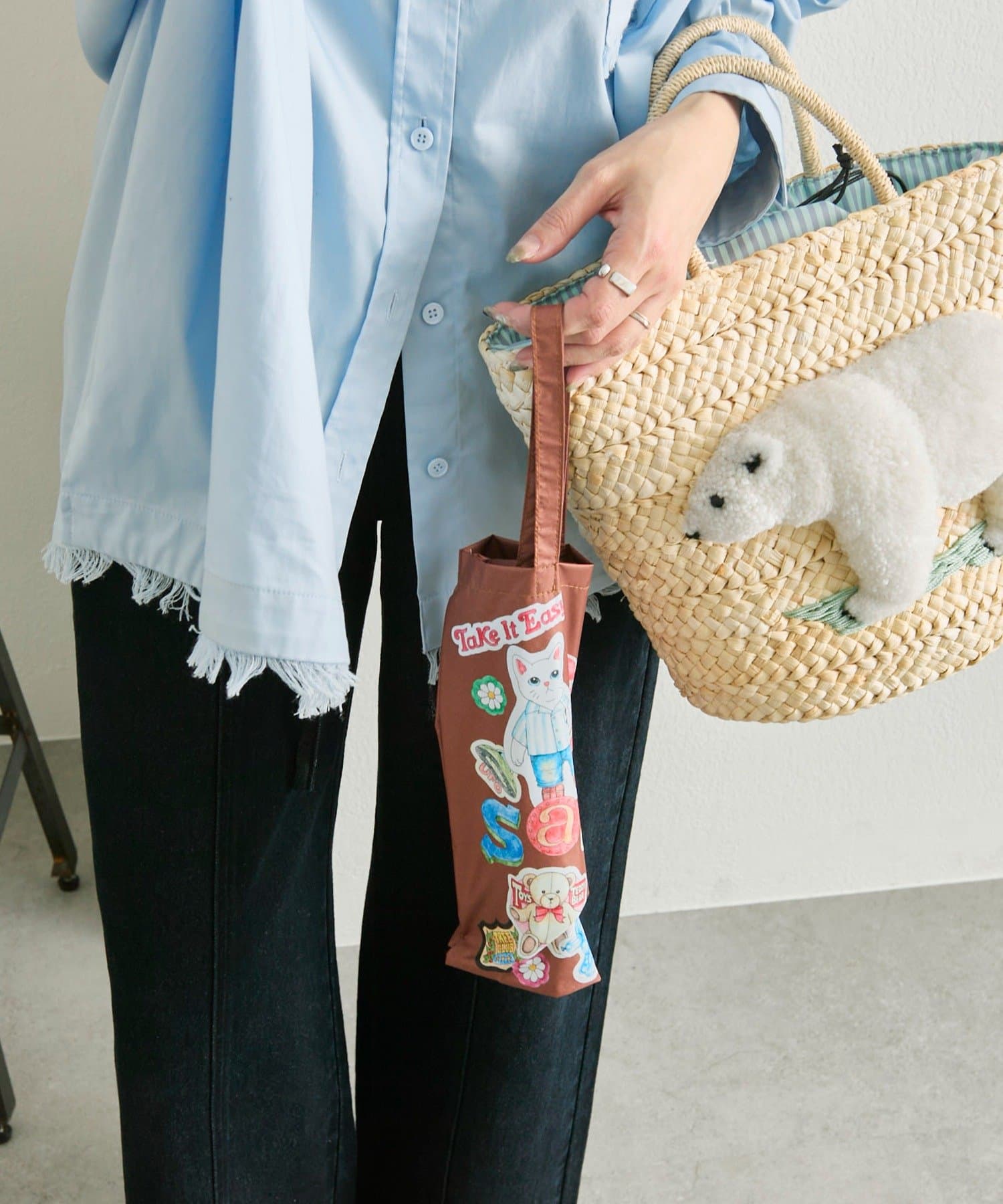 ear PAPILLONNER(イア パピヨネ) 【sampo×earコラボ】晴雨兼用折りたたみ傘《遮光＆紫外線カット率99％/遮熱効果あり》