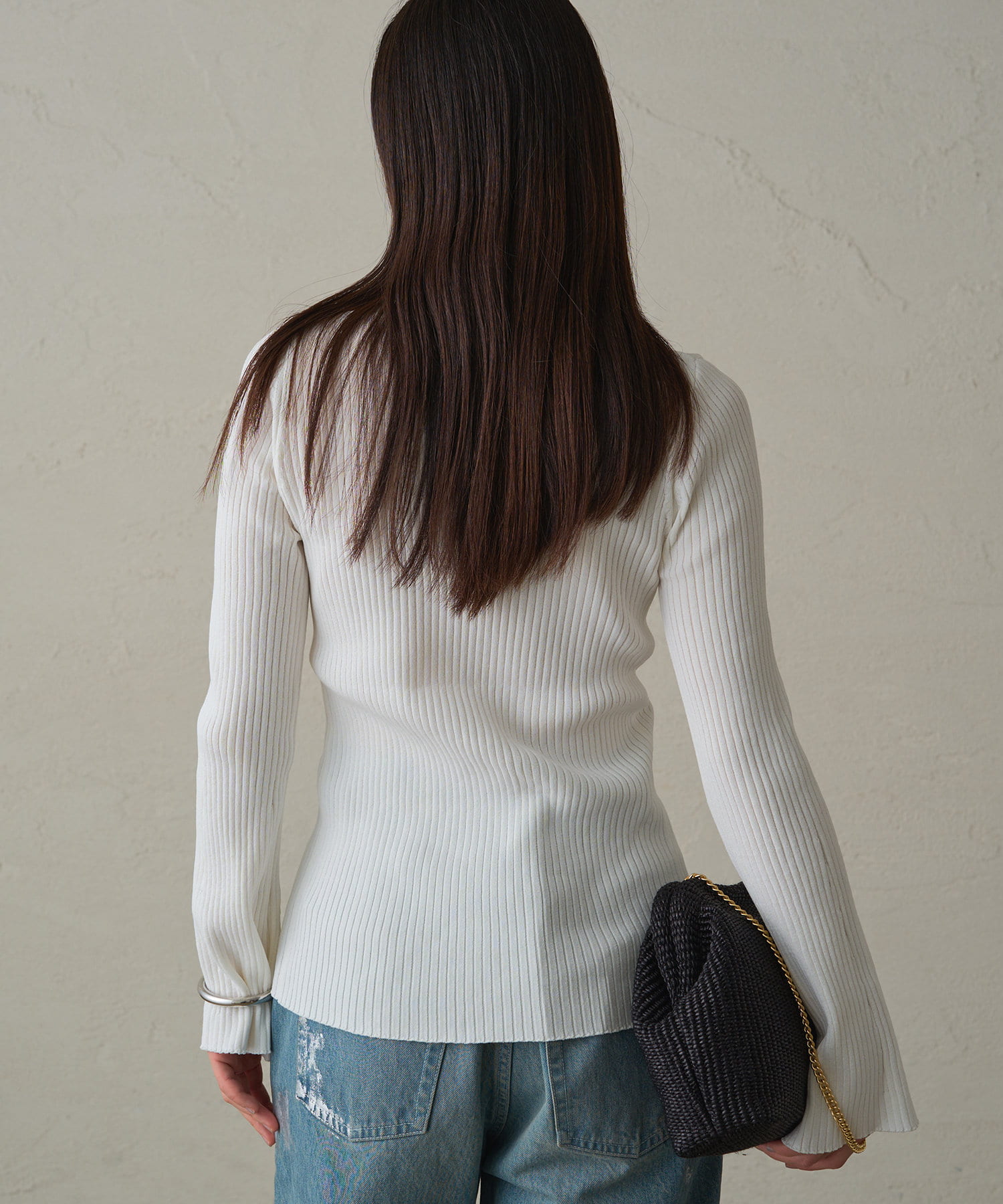 OUTLET(アウトレット) 【Loungedress】フロントスリットニット