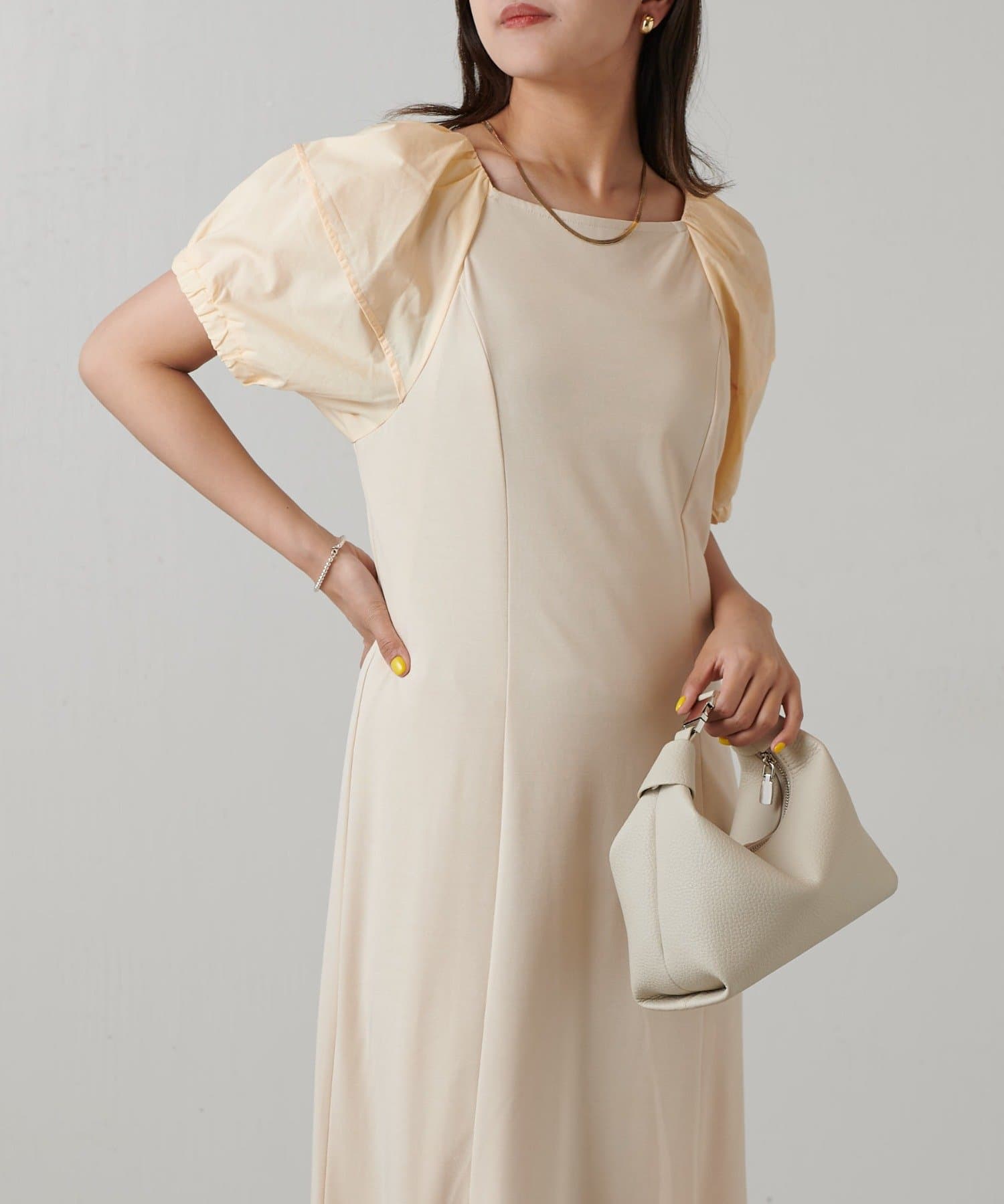 OUTLET(アウトレット) 【Lui's】バルーンスリーブカットワンピース