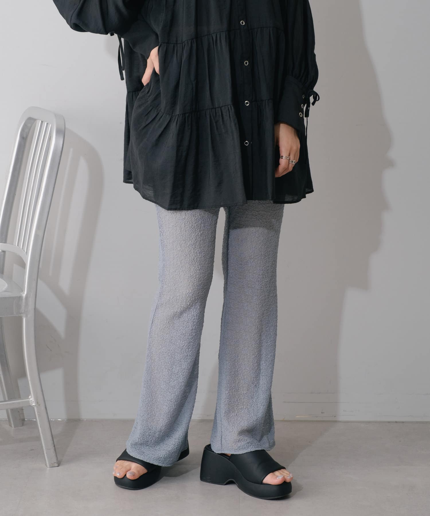 OUTLET(アウトレット) 【Kastane】シアーフラワーレギンスパンツ