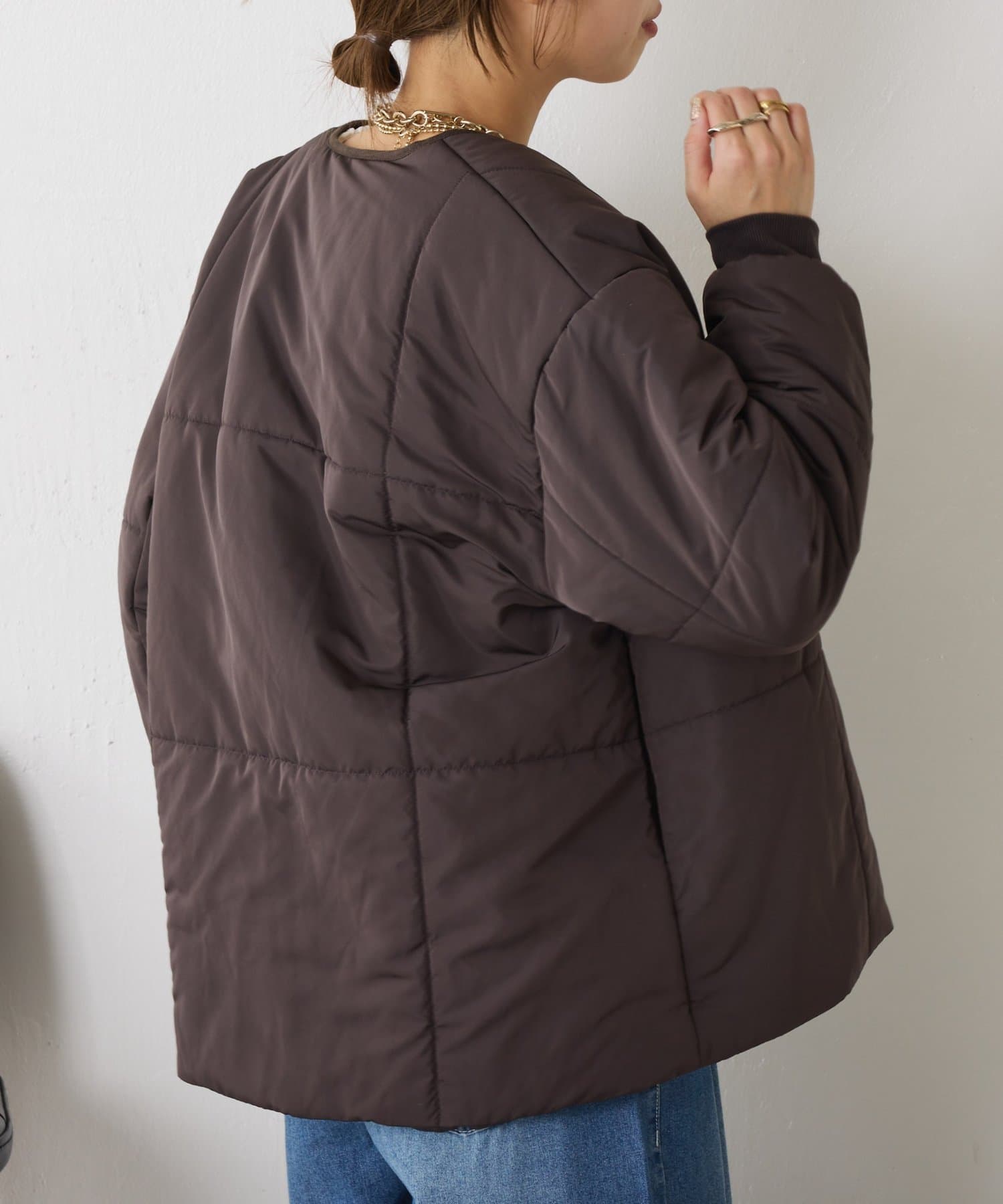 Jena　espace merveilleux(ジェナ　エスパスメルヴェイユ) 【軽量/小顔効果◎】キルティングラインジャケット