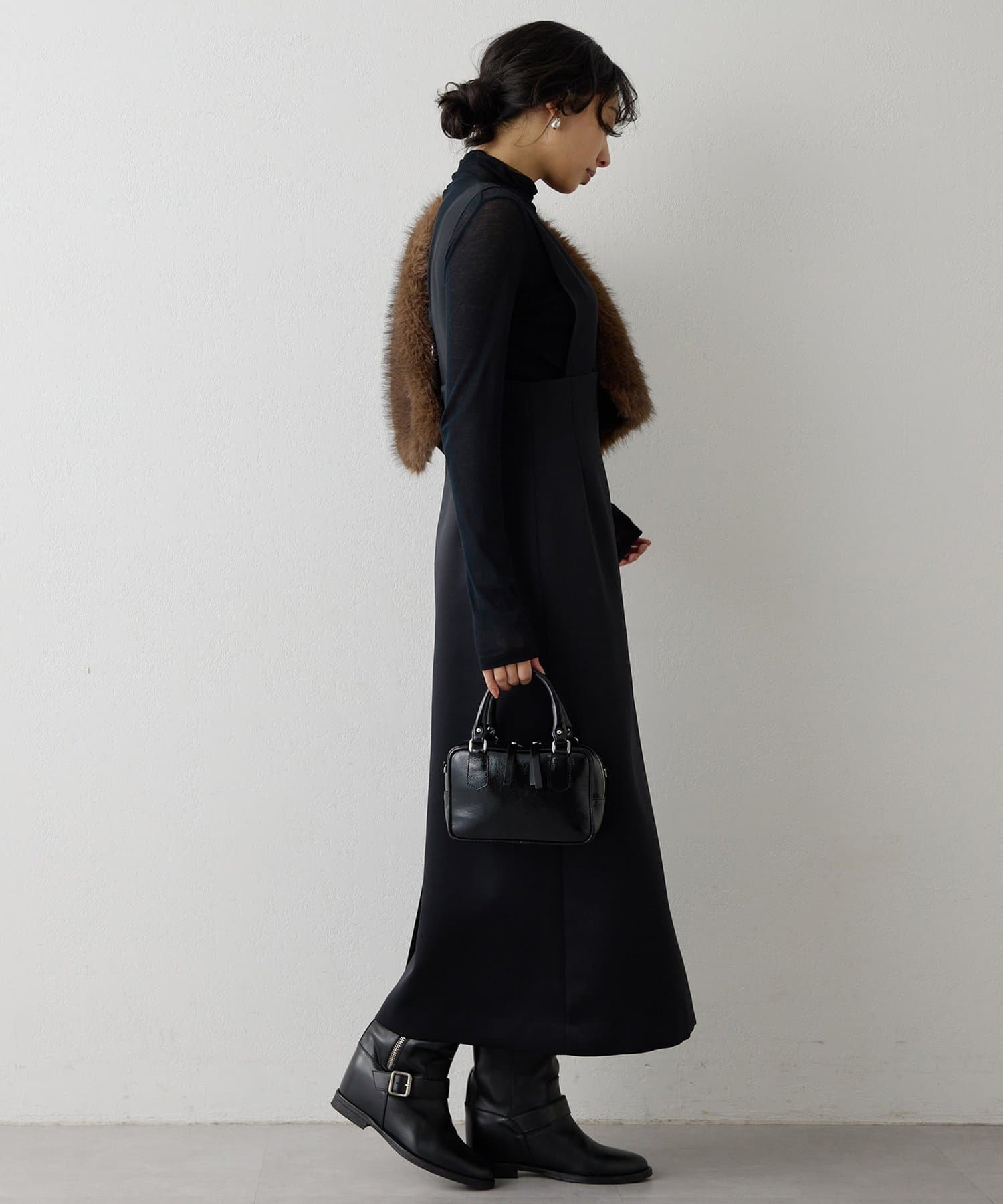 Whim Gazette(ウィム ガゼット) ダブルサテンワンピース