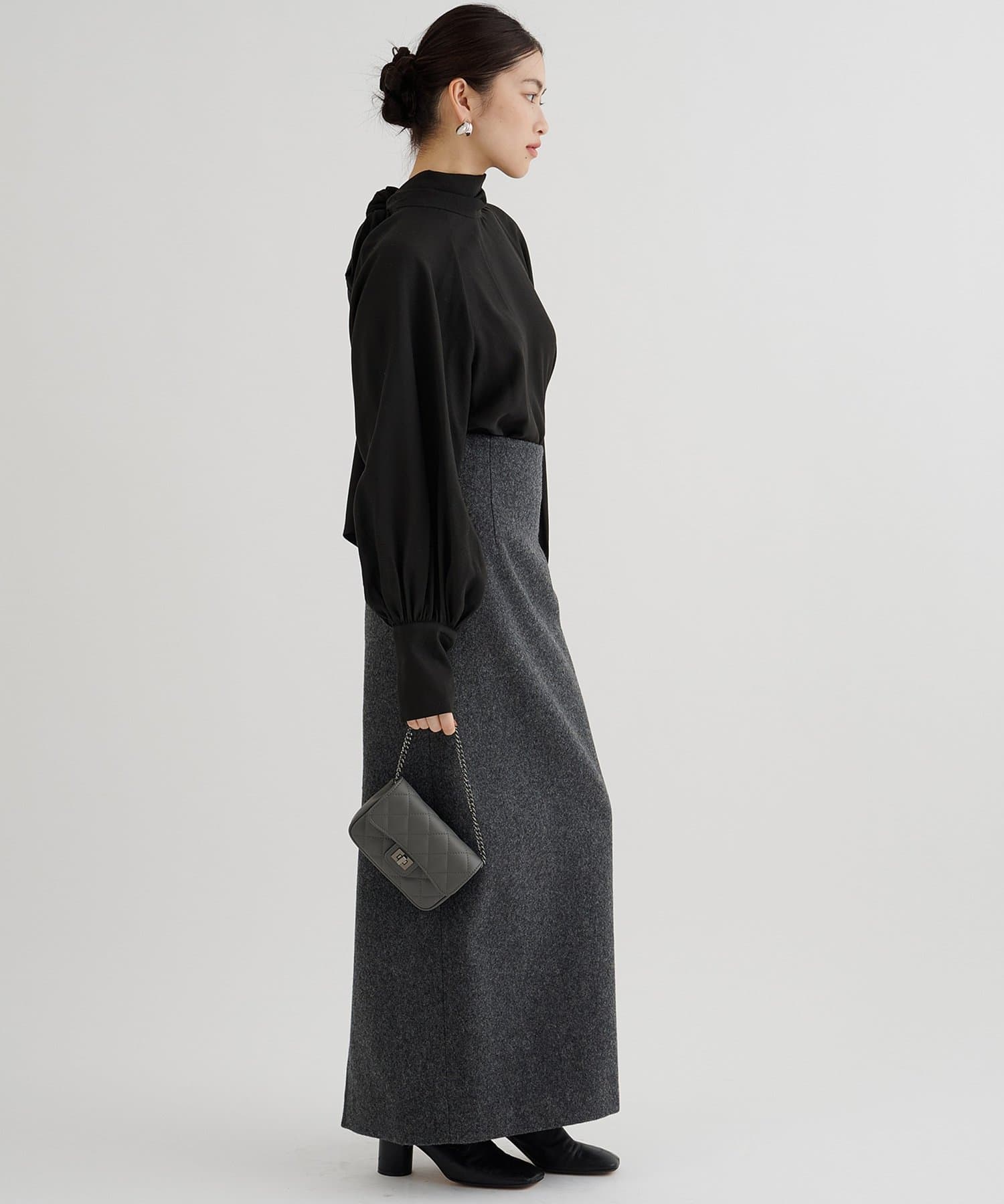 Whim Gazette(ウィム ガゼット) シフォンボウタイブラウス