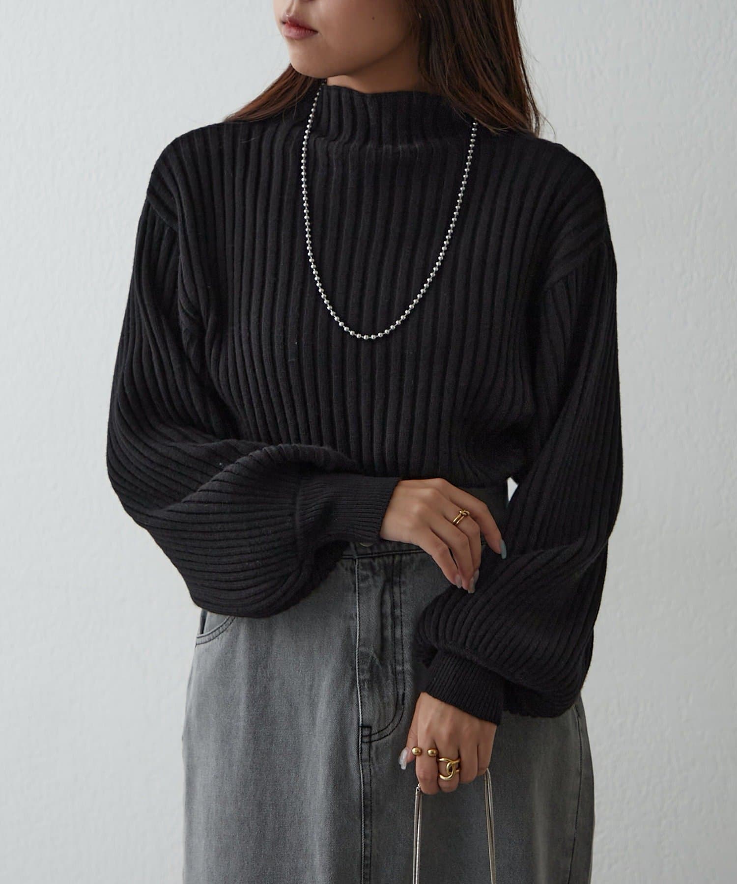 NICE CLAUP / OLIVE des OLIVE OUTLET(ナイスクラップ  / オリーブ デ オリーブ アウトレット) 【RMAF】ボトルネックリブニット