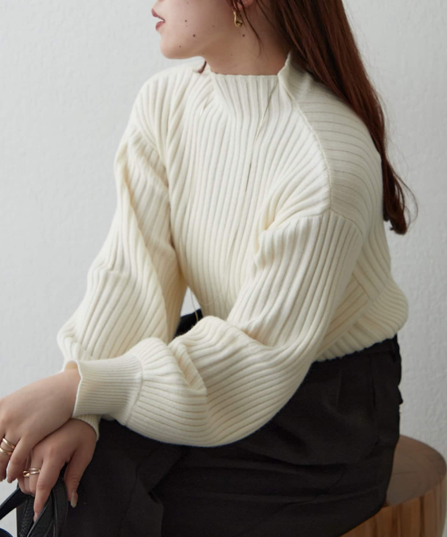 NICE CLAUP / OLIVE des OLIVE OUTLET(ナイスクラップ  / オリーブ デ オリーブ アウトレット) 【RMAF】ボトルネックリブニット