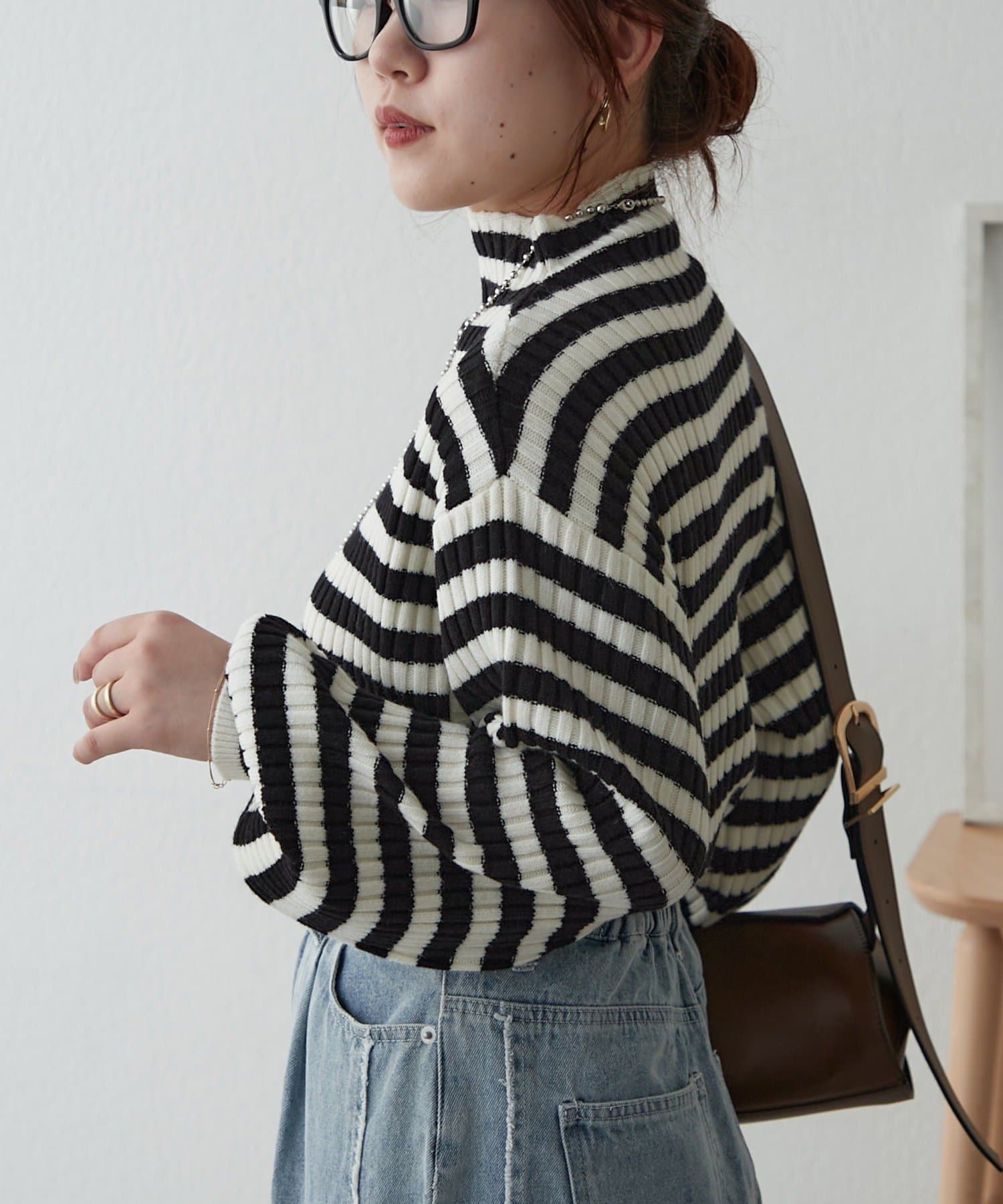 NICE CLAUP / OLIVE des OLIVE OUTLET(ナイスクラップ  / オリーブ デ オリーブ アウトレット) 【RMAF】ボトルネックリブニット