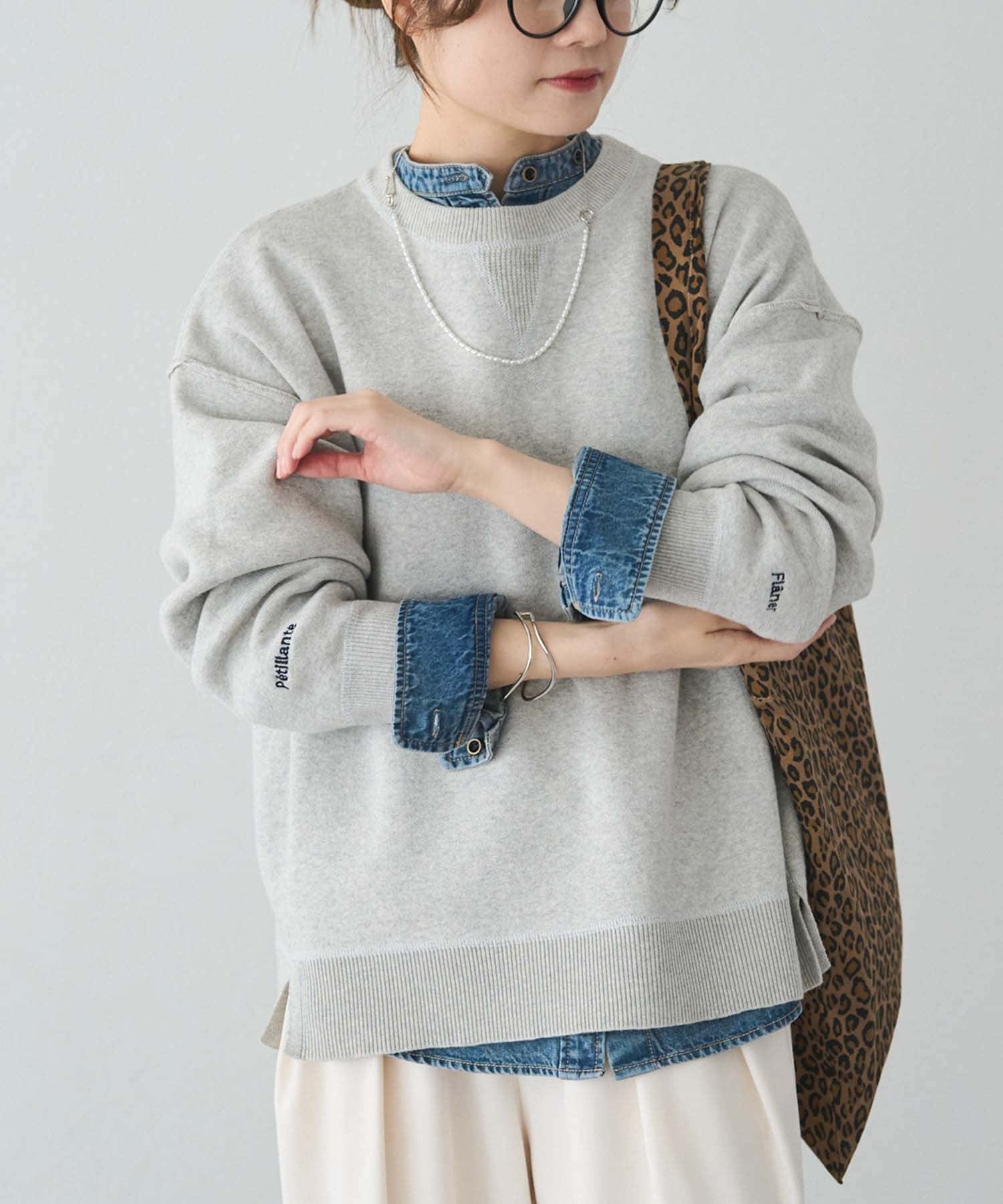 PUAL CE CIN(ピュアルセシン) スウェットライクダブルジャガードニット