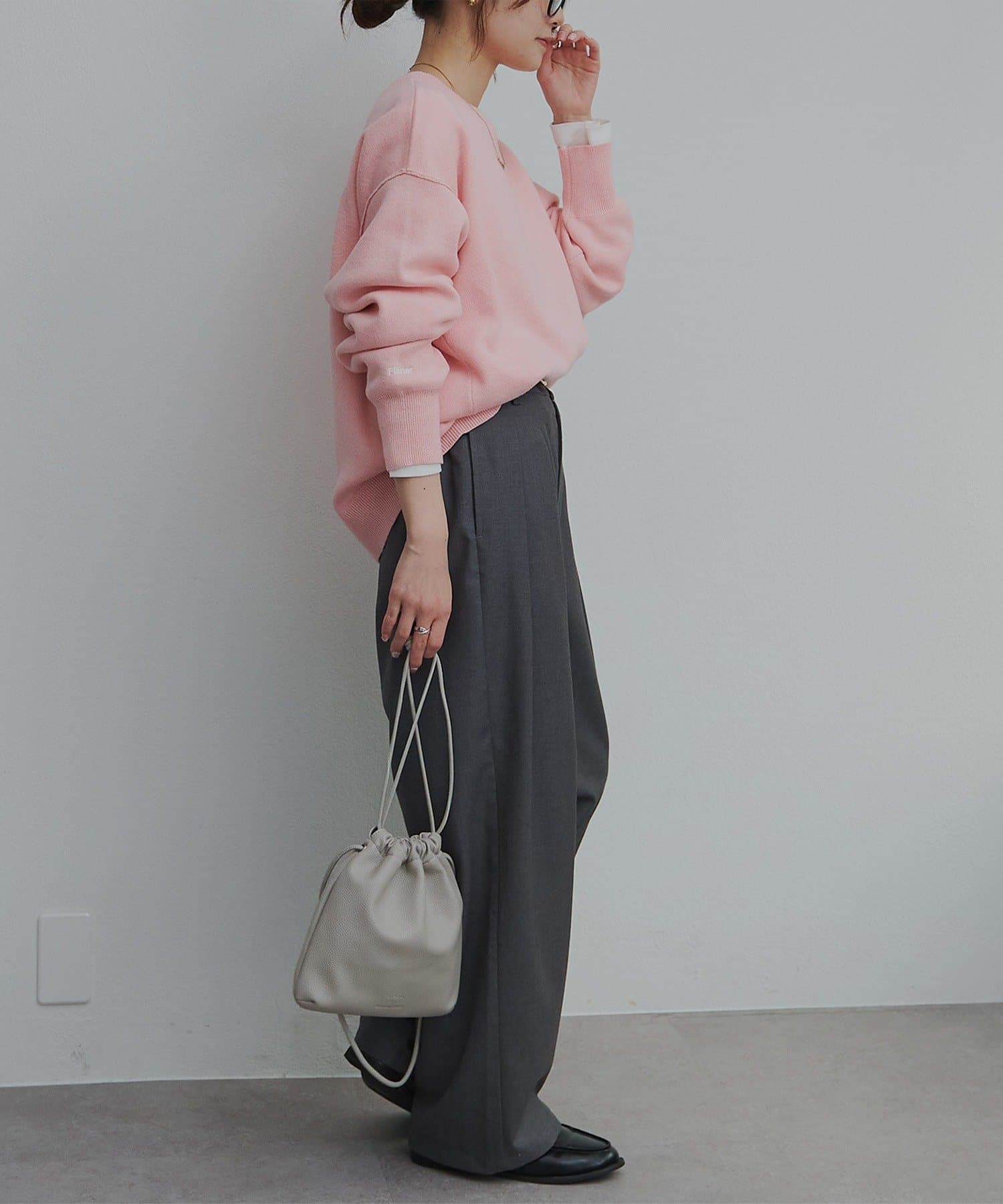 PUAL CE CIN(ピュアルセシン) スウェットライクダブルジャガードニット