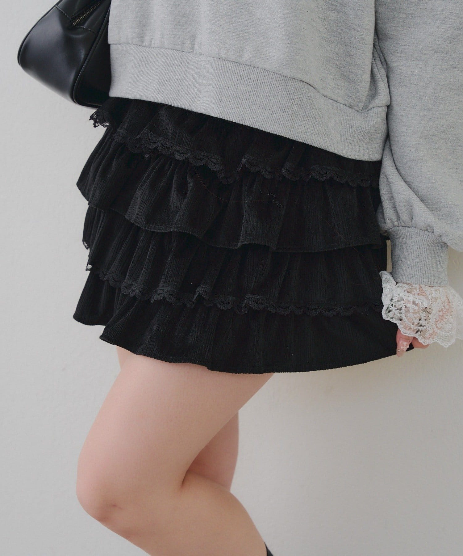 NICE CLAUP / OLIVE des OLIVE OUTLET(ナイスクラップ  / オリーブ デ オリーブ アウトレット) 【RMAF】レースフリルミニスカート