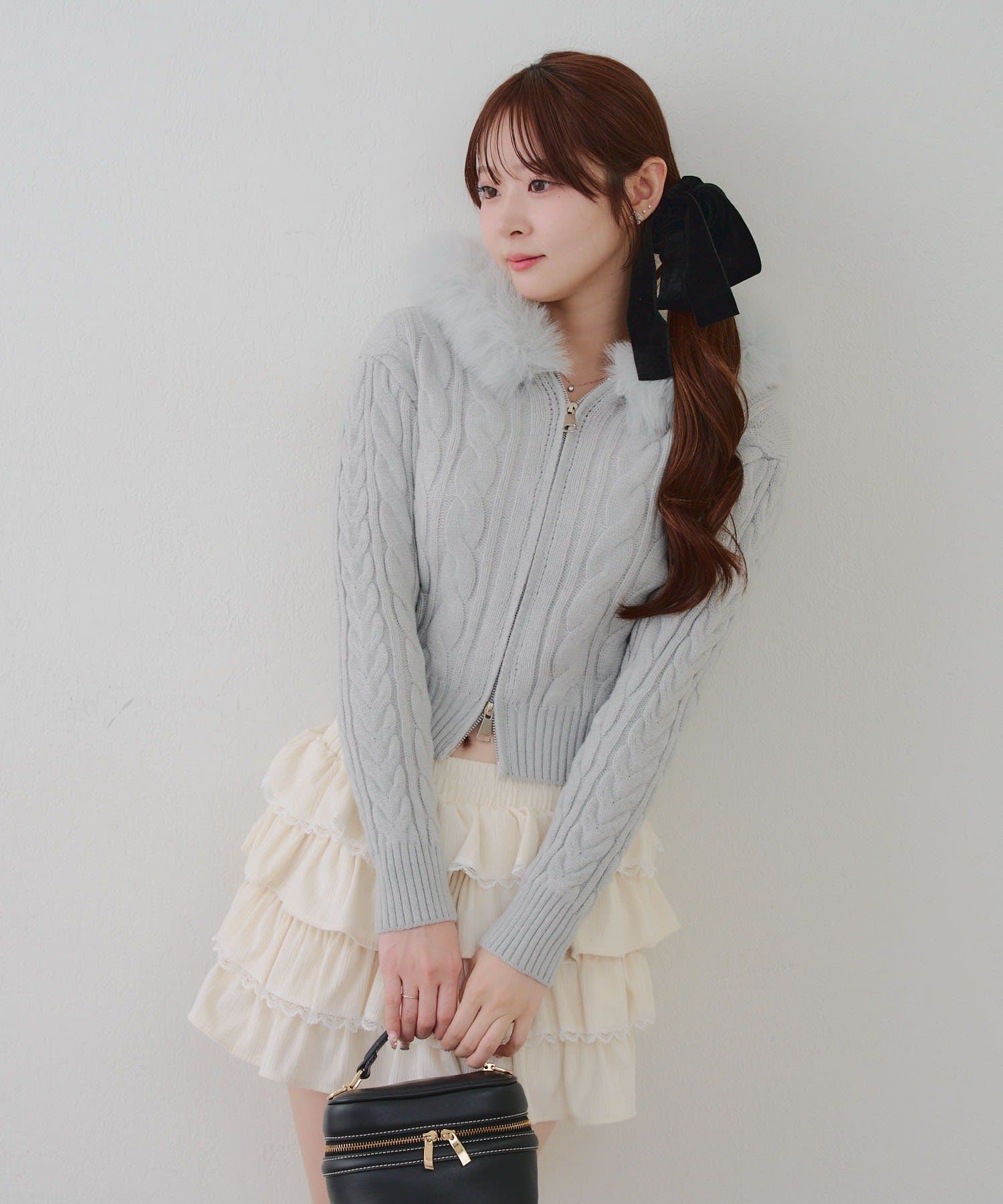 NICE CLAUP / OLIVE des OLIVE OUTLET(ナイスクラップ  / オリーブ デ オリーブ アウトレット) 【RMAF】ケーブルファーパーカー