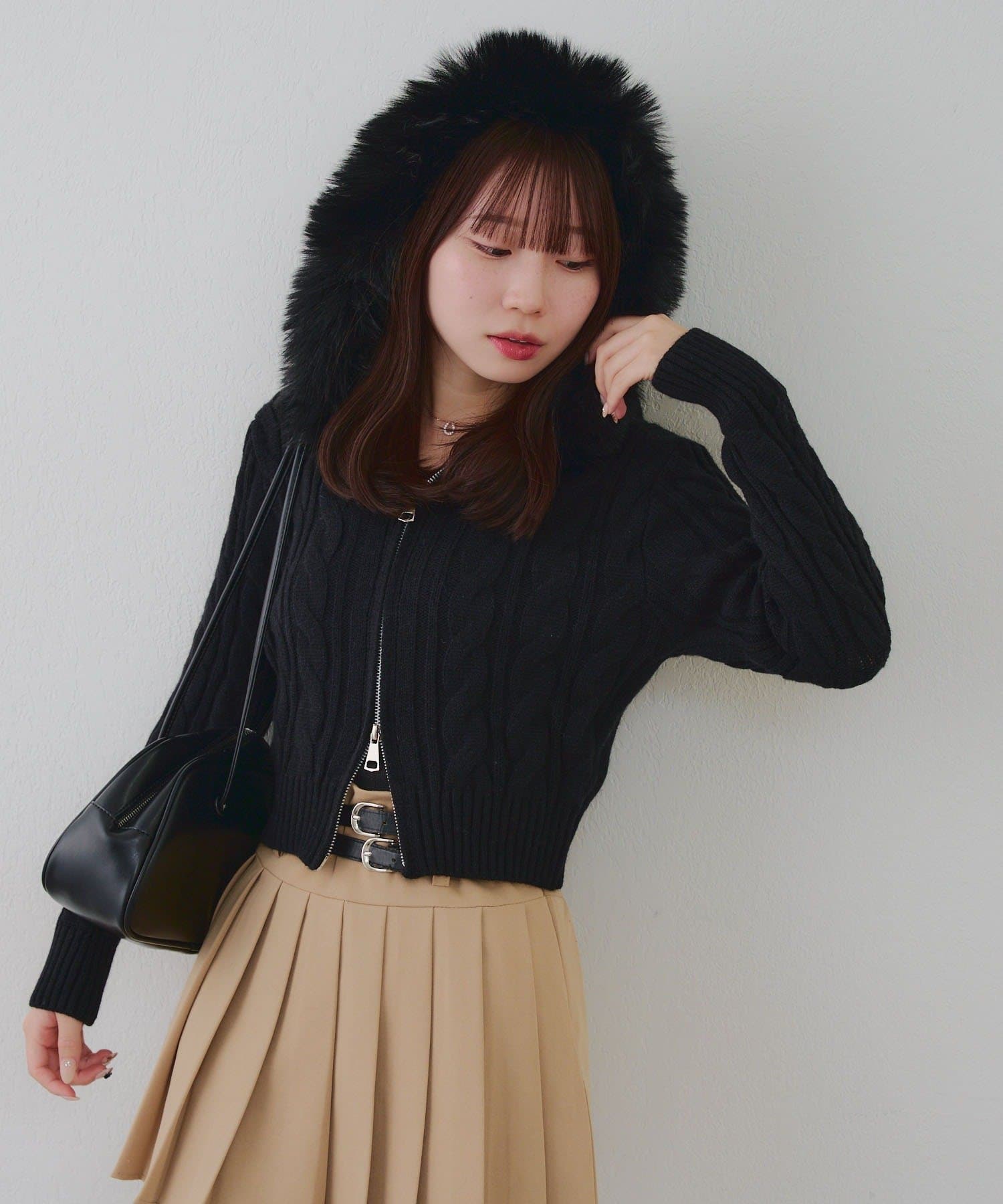 NICE CLAUP / OLIVE des OLIVE OUTLET(ナイスクラップ  / オリーブ デ オリーブ アウトレット) 【RMAF】ケーブルファーパーカー