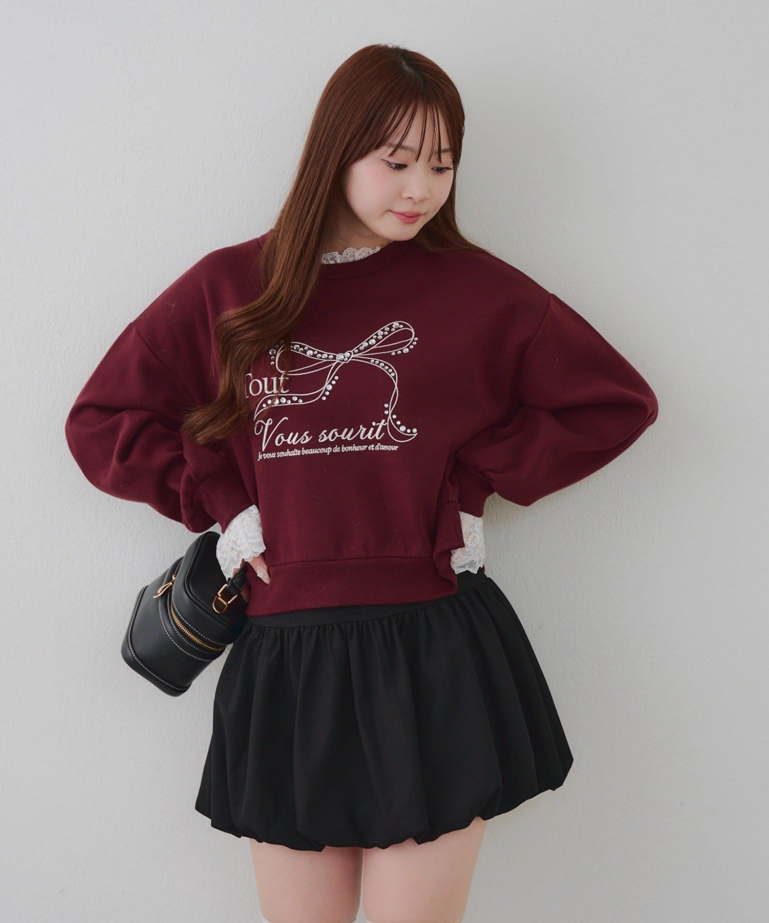 NICE CLAUP / OLIVE des OLIVE OUTLET(ナイスクラップ  / オリーブ デ オリーブ アウトレット) 【RMAF】レース付ビジュースウェット