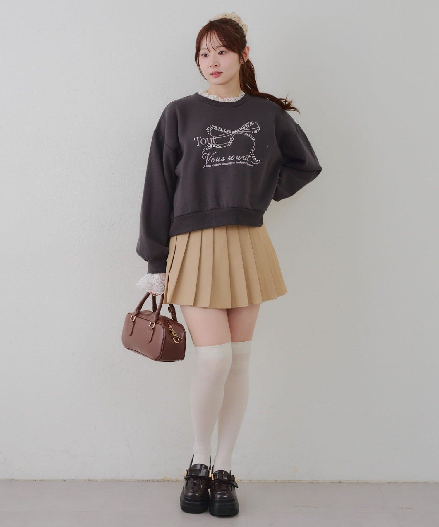 NICE CLAUP / OLIVE des OLIVE OUTLET(ナイスクラップ  / オリーブ デ オリーブ アウトレット) 【RMAF】レース付ビジュースウェット