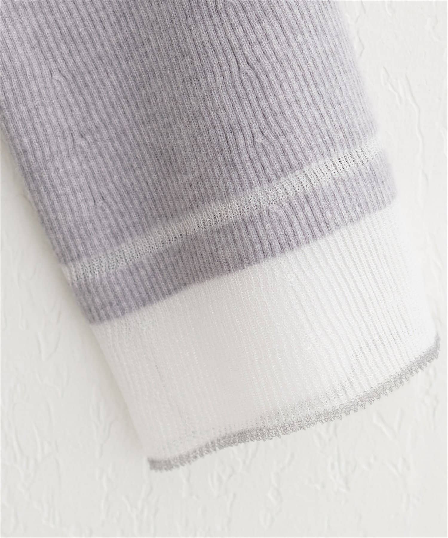 natural couture(ナチュラルクチュール) 【WEB限定】袖口シアーフレアニット