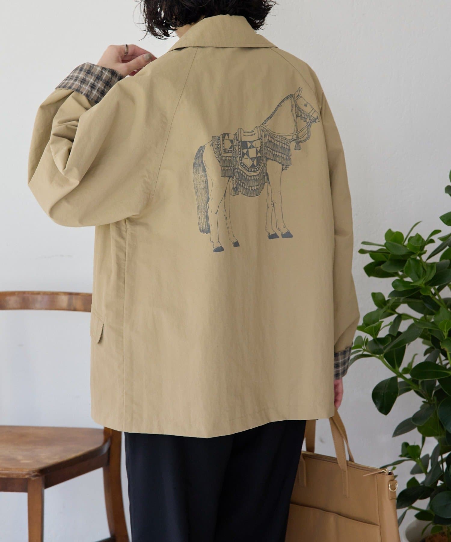 ear PAPILLONNER(イア パピヨネ) 《撥水/2way》sampo×earコラボリバーシブルハーフコート