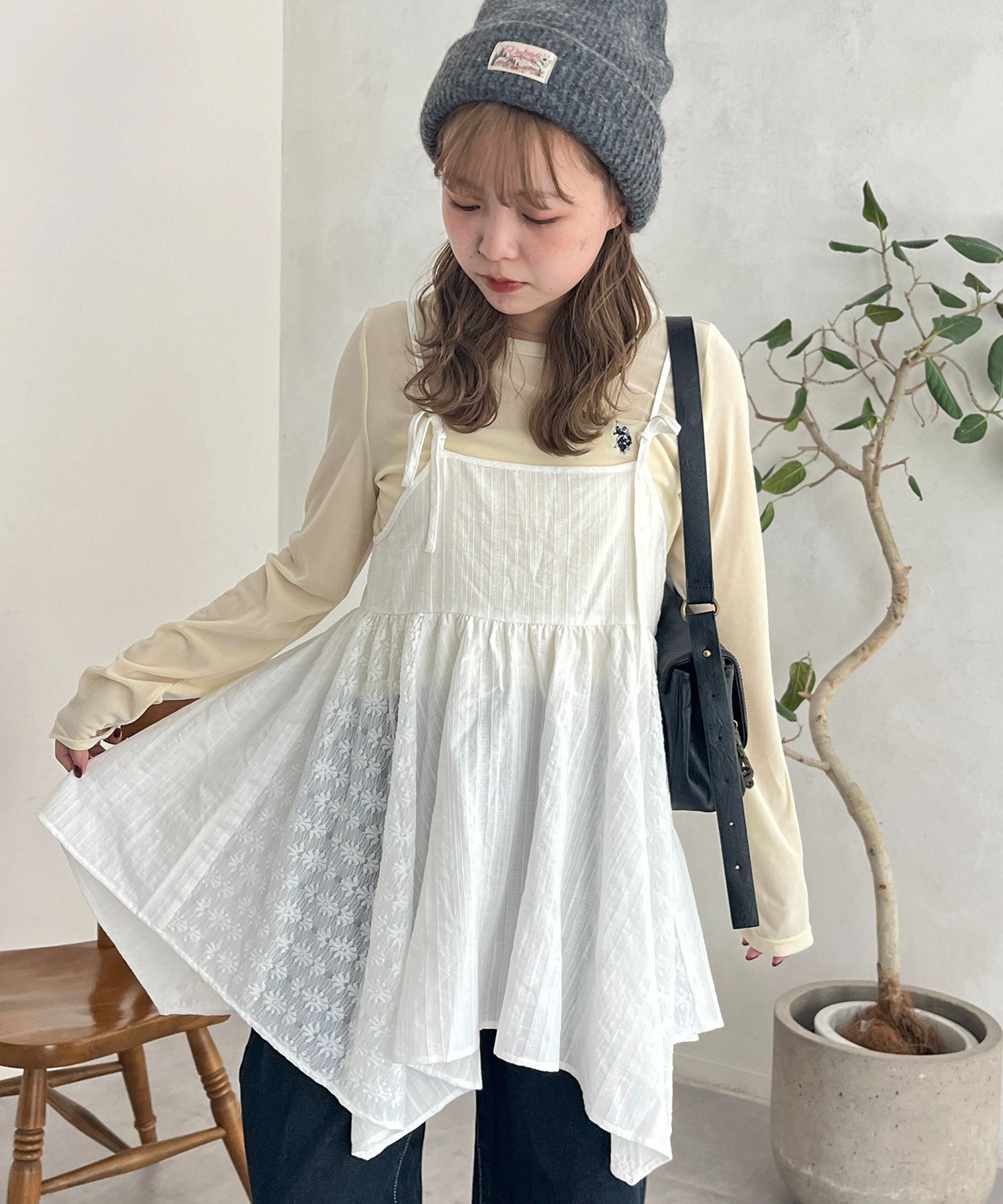 CPCM(シーピーシーエム) 2WAYイレヘムキャミチュニック