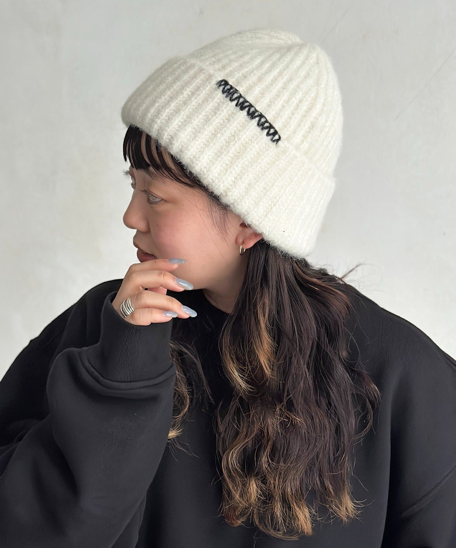 CPCM(シーピーシーエム) 配色ステッチニット帽