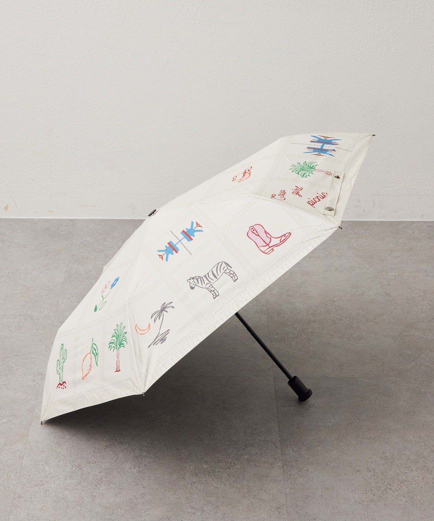 ear PAPILLONNER(イア パピヨネ) SUM1 STYLEパッチワーク風/晴雨兼用折りたたみ傘《遮光＆紫外線カット率99％/遮熱効果あり》