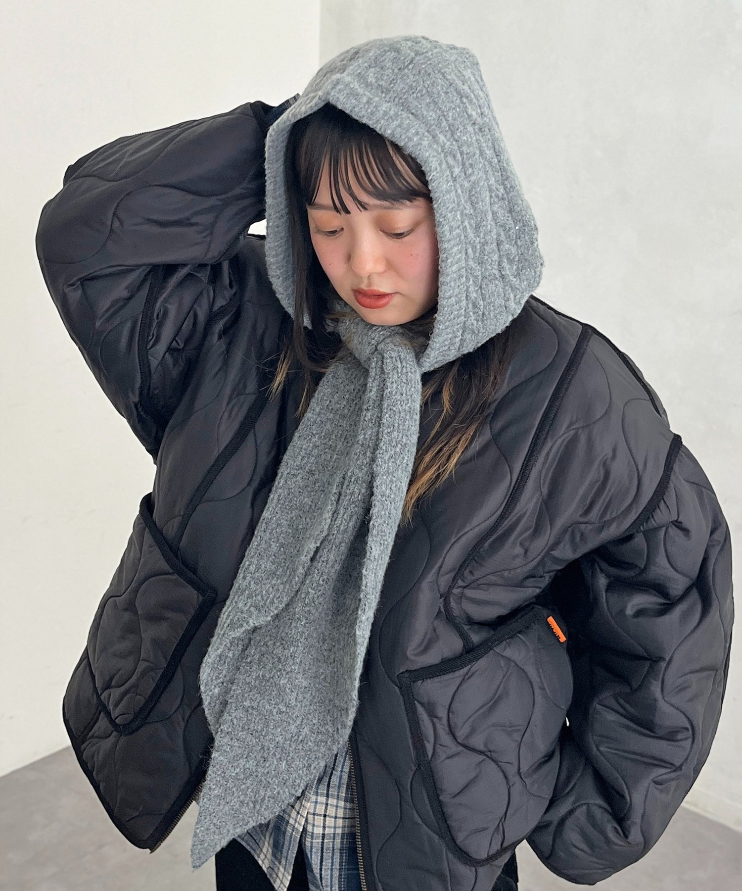 CPCM(シーピーシーエム) フード付きニットマフラー