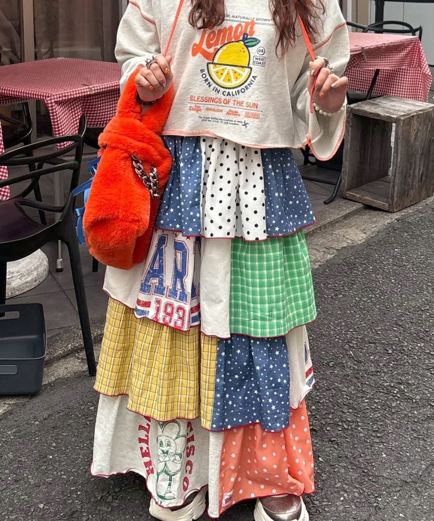 CIAOPANIC TYPY(チャオパニックティピー) ◇12/24＆25限定予約◇【himaコラボ】【HELLO.SANFRANCISCO/ハローサンフランシスコ】パッチワークティアードスカート