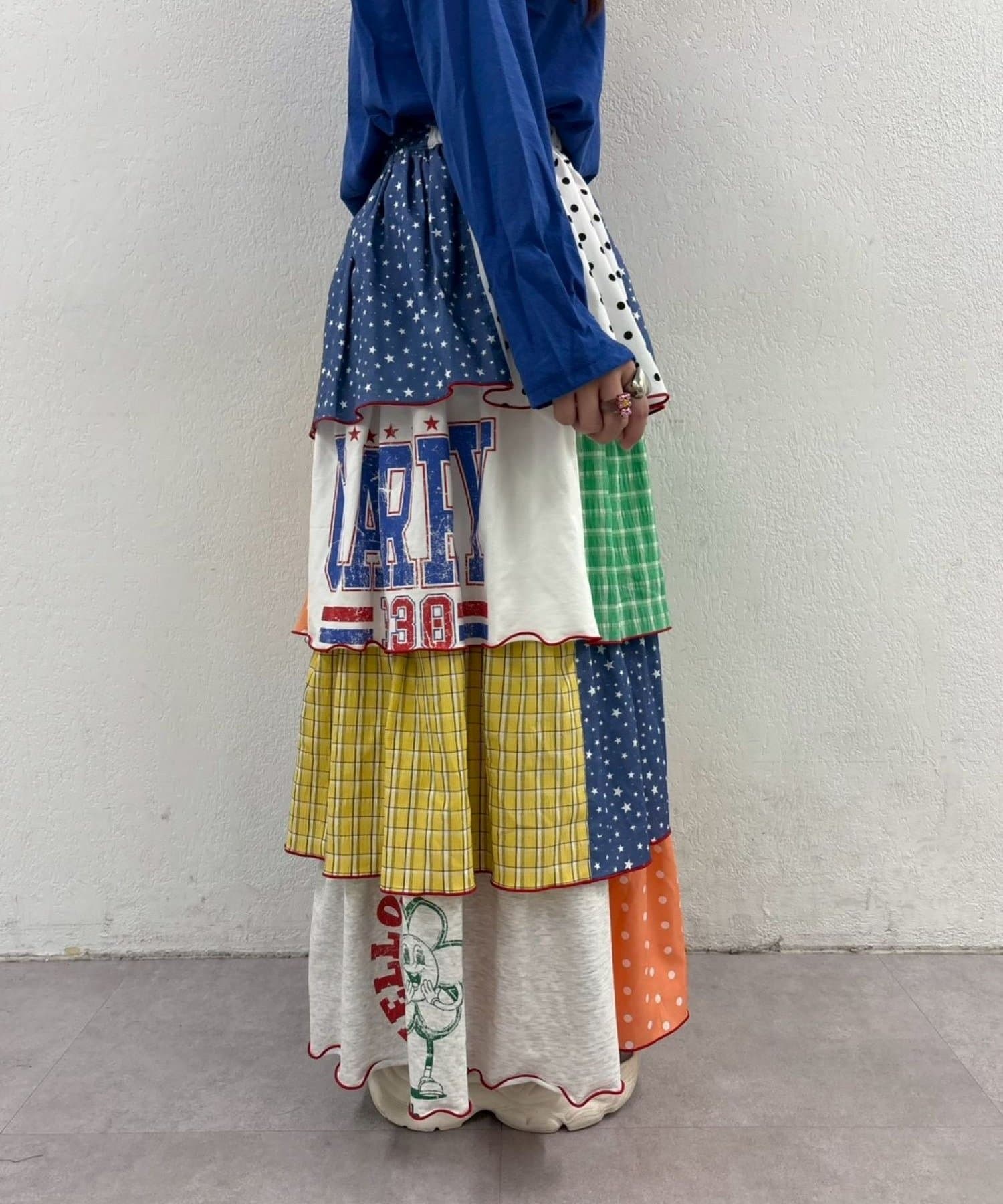 CIAOPANIC TYPY(チャオパニックティピー) ◇12/24＆25限定予約◇【himaコラボ】【HELLO.SANFRANCISCO/ハローサンフランシスコ】パッチワークティアードスカート