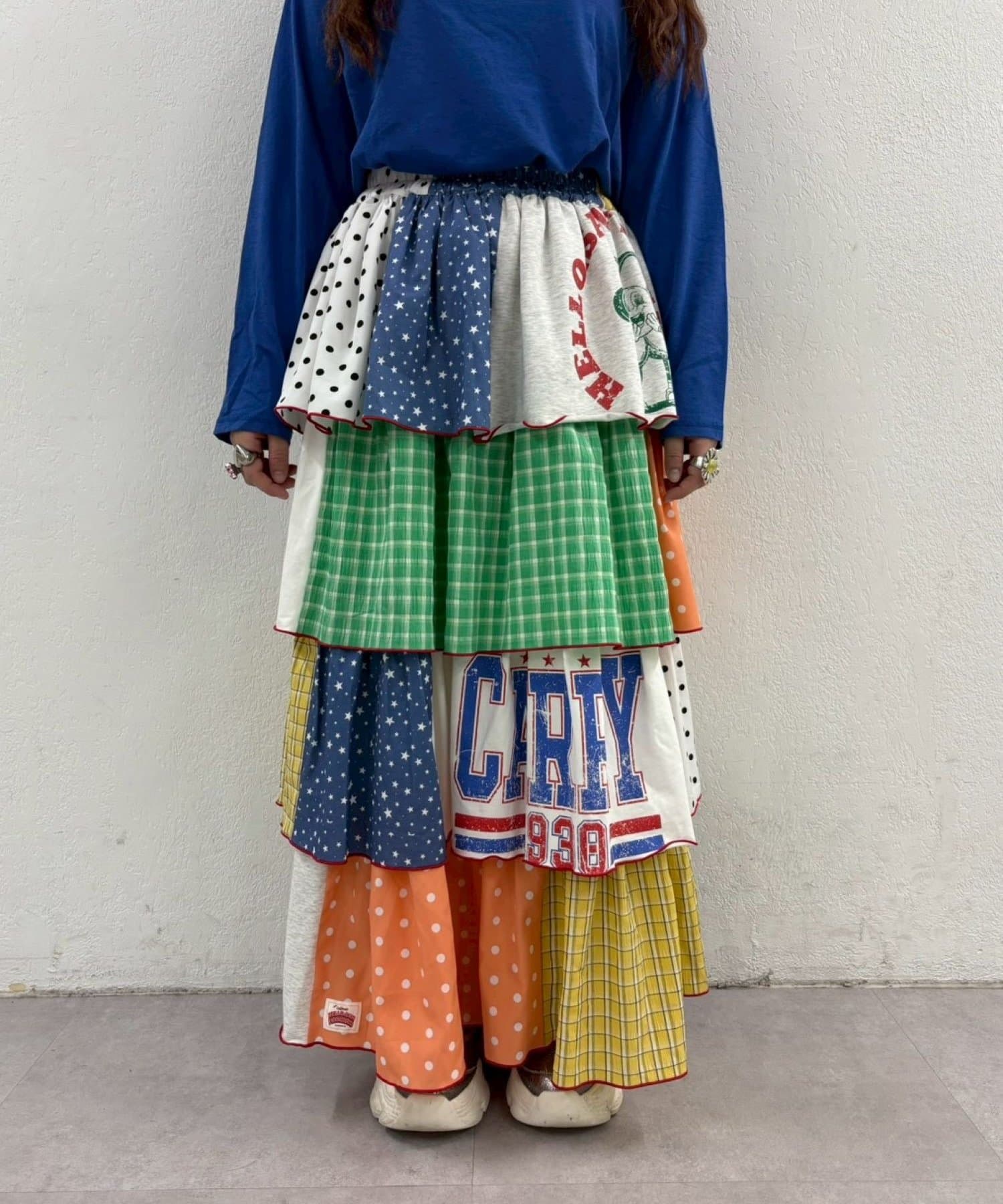 CIAOPANIC TYPY(チャオパニックティピー) ◇12/24＆25限定予約◇【himaコラボ】【HELLO.SANFRANCISCO/ハローサンフランシスコ】パッチワークティアードスカート