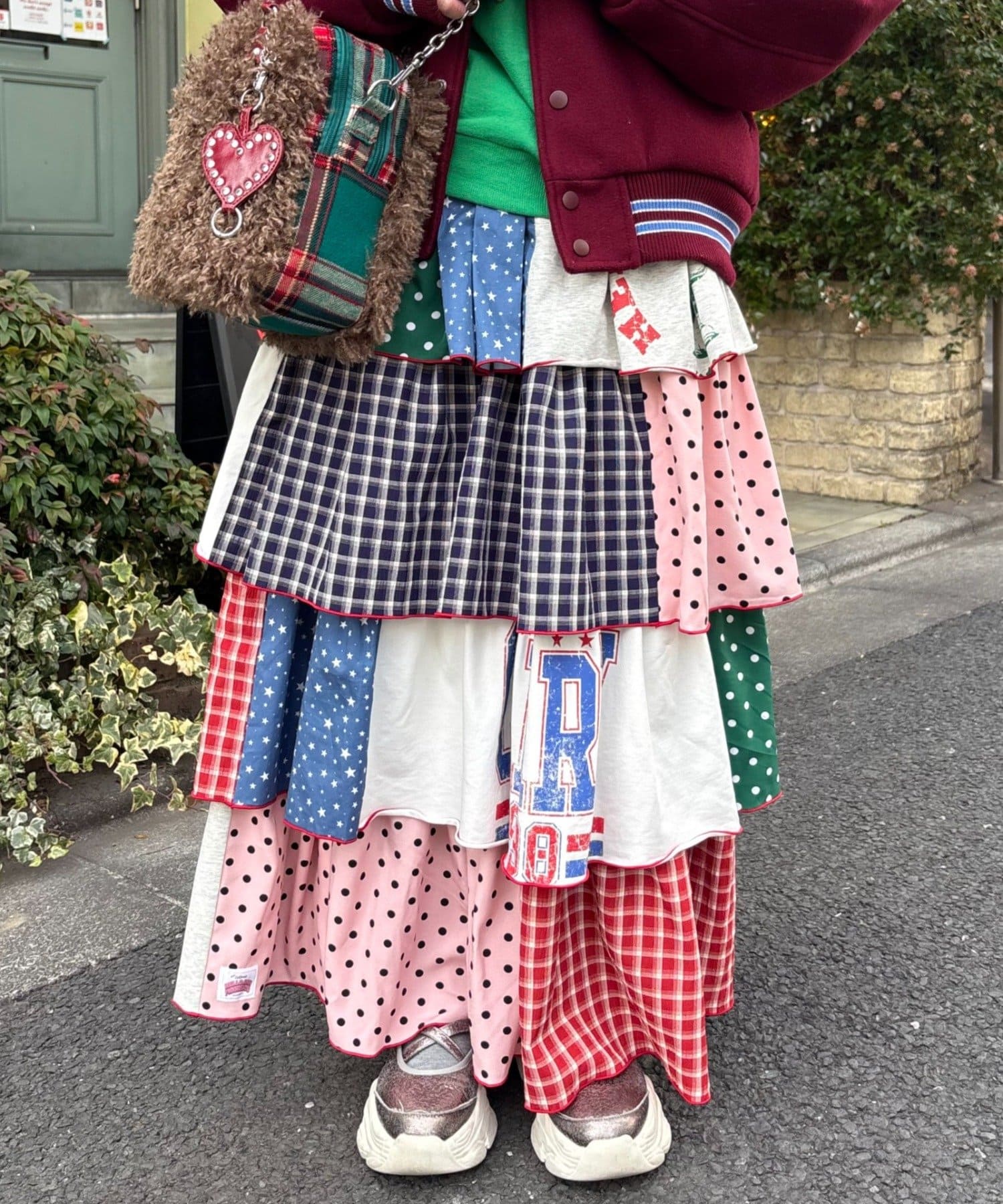 CIAOPANIC TYPY(チャオパニックティピー) ◇新色追加決定◇【himaコラボ】【HELLO.SANFRANCISCO/ハローサンフランシスコ】パッチワークティアードスカート