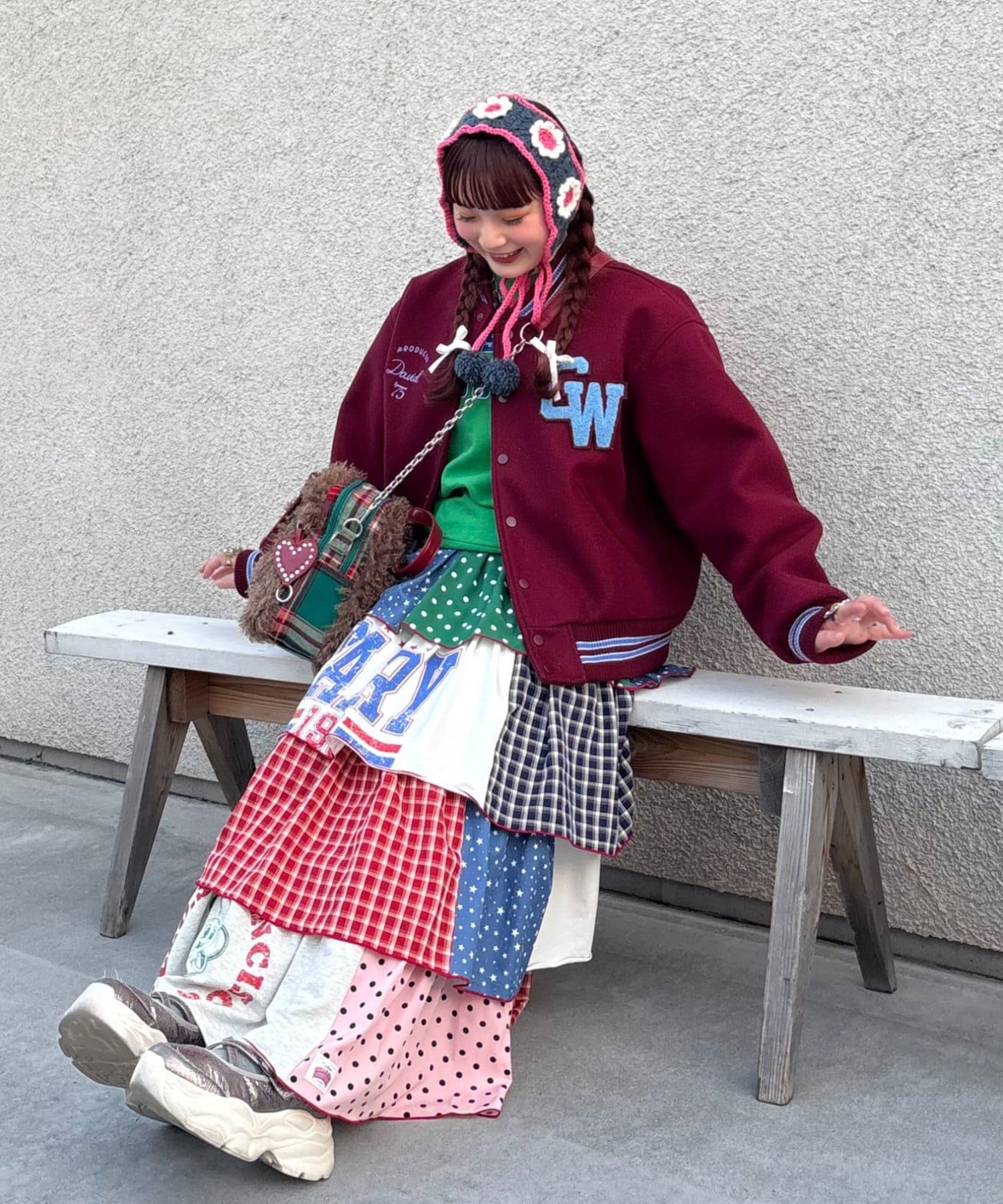 CIAOPANIC TYPY(チャオパニックティピー) ◇新色追加決定◇【himaコラボ】【HELLO.SANFRANCISCO/ハローサンフランシスコ】パッチワークティアードスカート