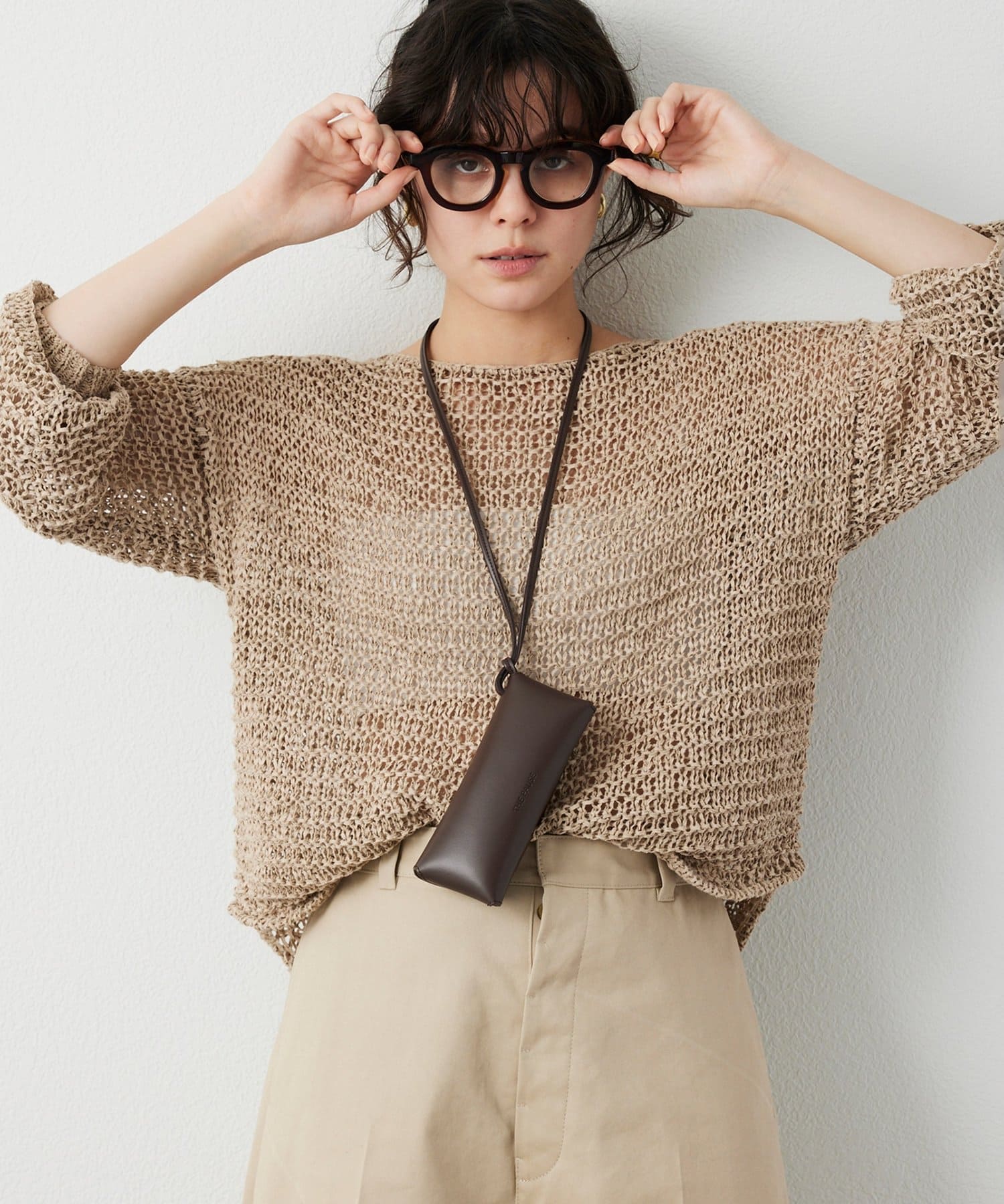 Whim Gazette(ウィム ガゼット) スエードライクローゲージニット