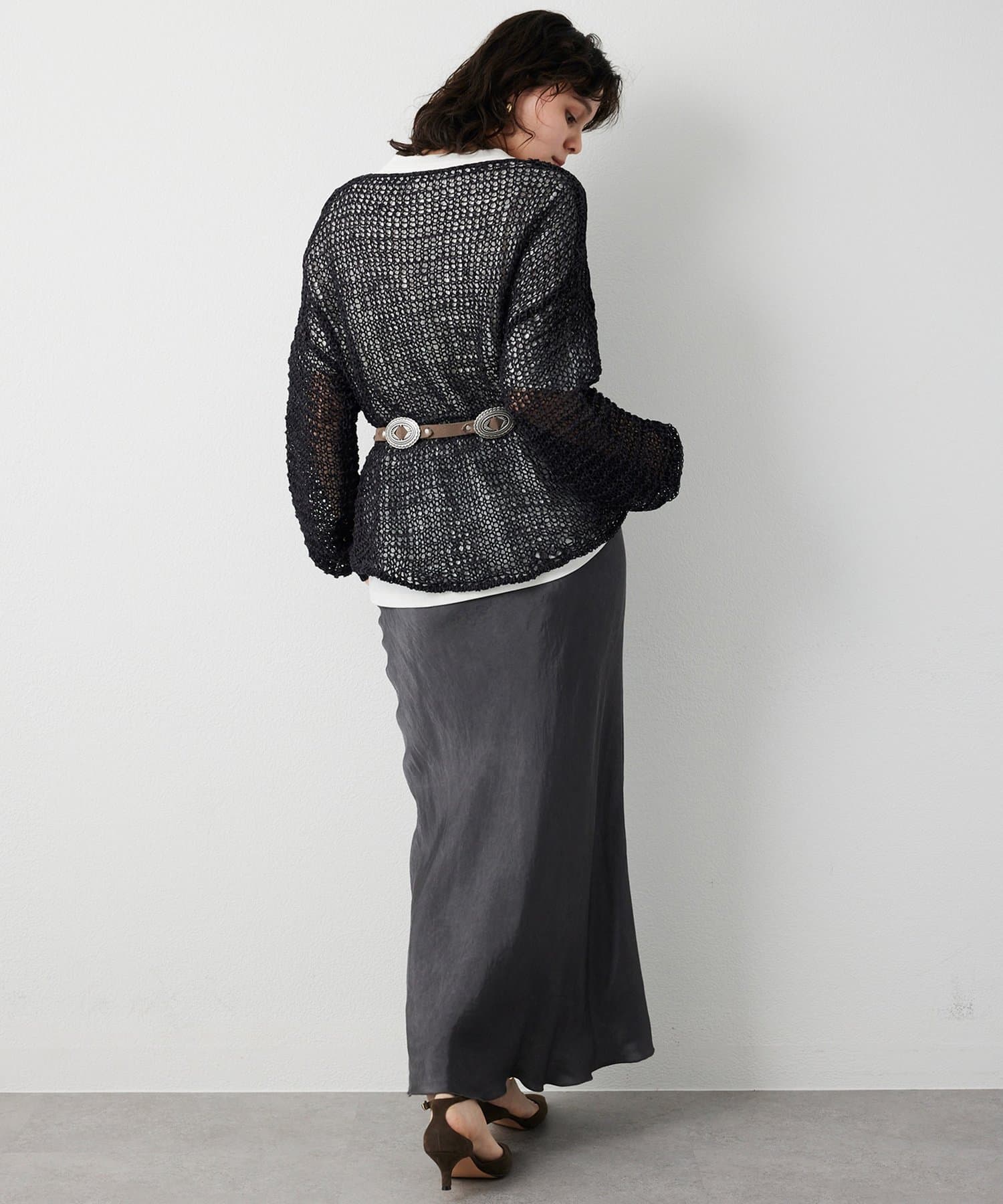 Whim Gazette(ウィム ガゼット) スエードライクローゲージニット